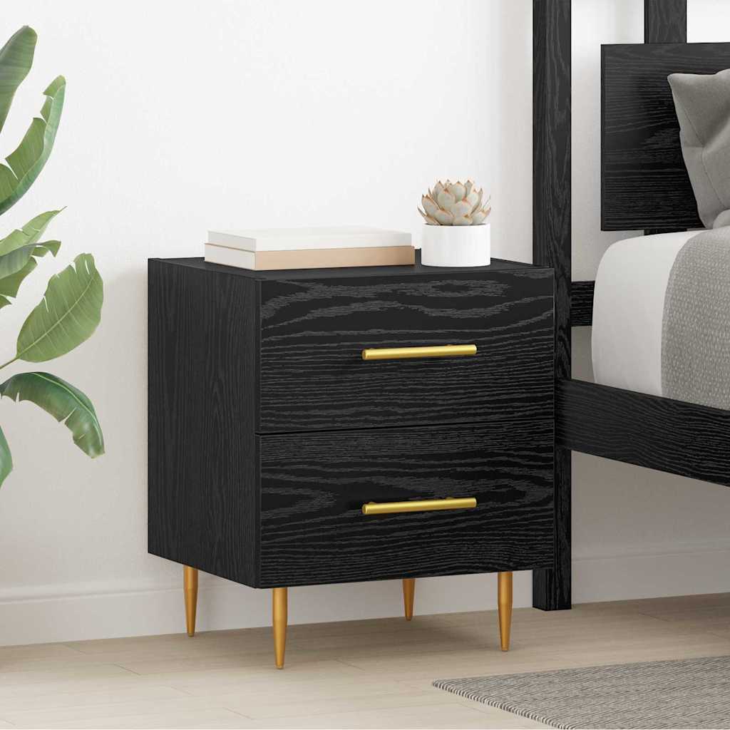 Nattbordskap 2 pcs Svart Eik 40 x 35 x 47,5 cm Konstruert tre