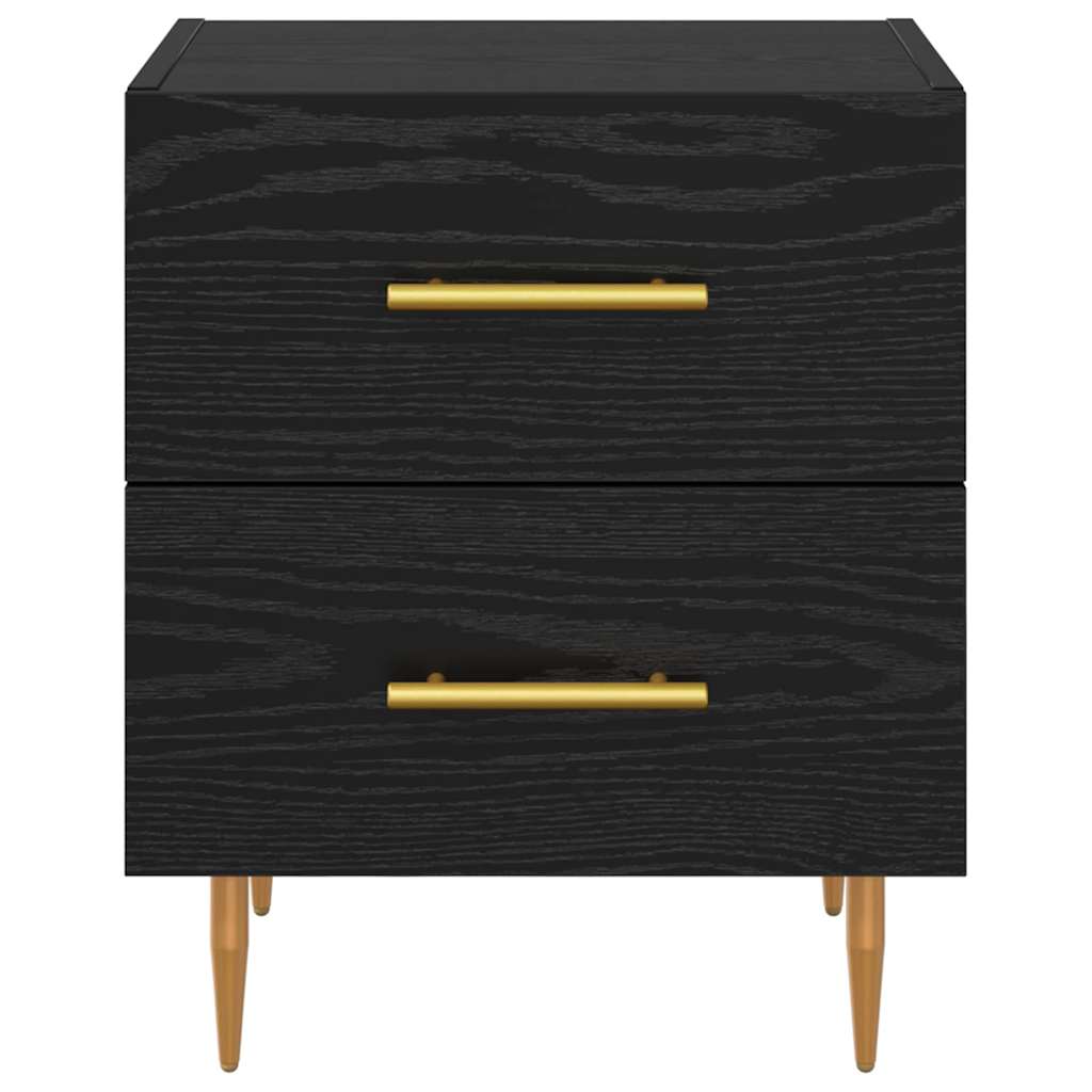 Nattbordskap 2 pcs Svart Eik 40 x 35 x 47,5 cm Konstruert tre