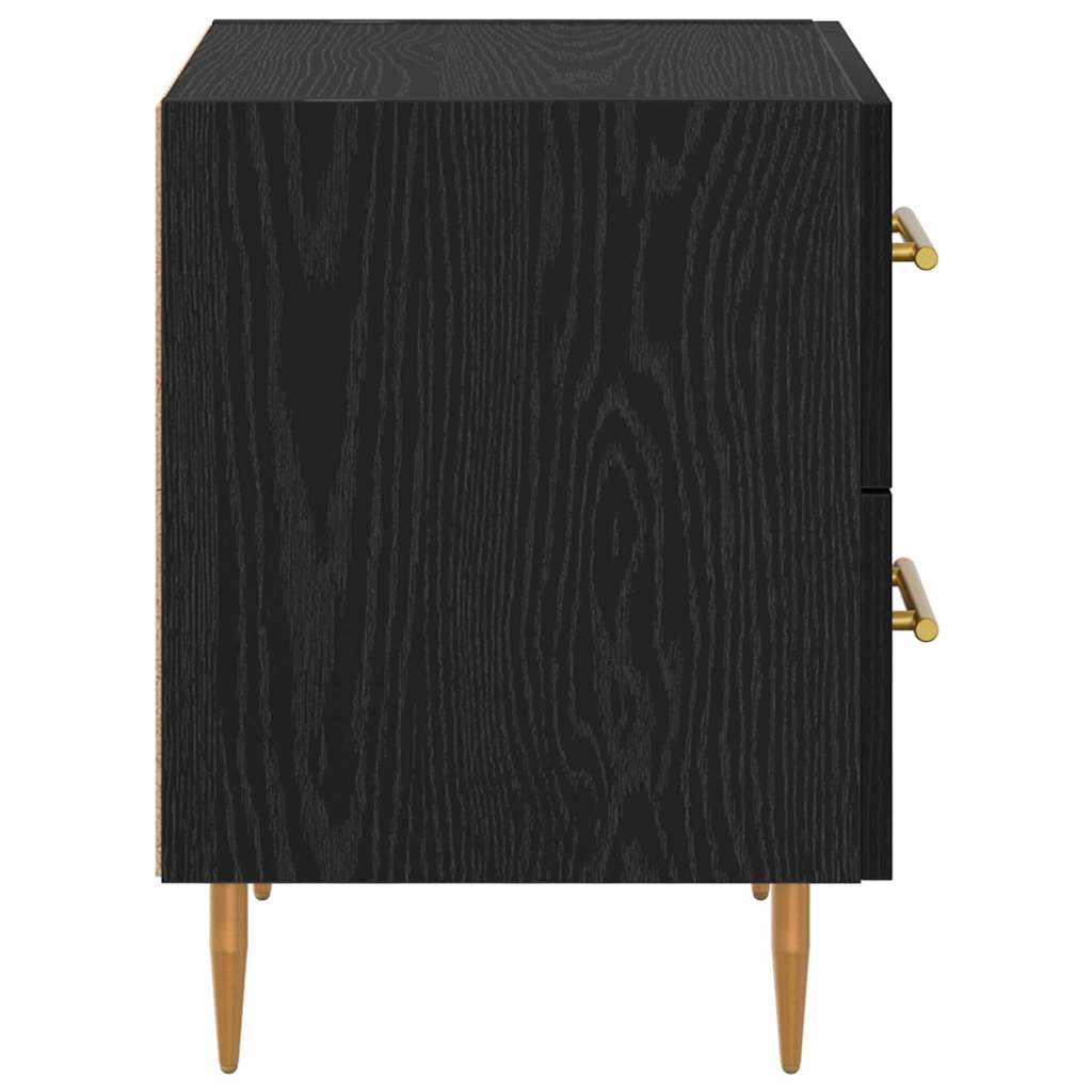 Nattbordskap 2 pcs Svart Eik 40 x 35 x 47,5 cm Konstruert tre