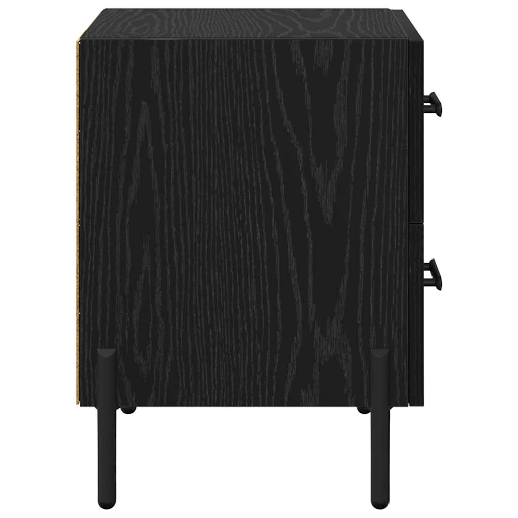 Nattbordskap 2 pcs Svart Eik 40 x 35 x 47,5 cm Konstruert tre