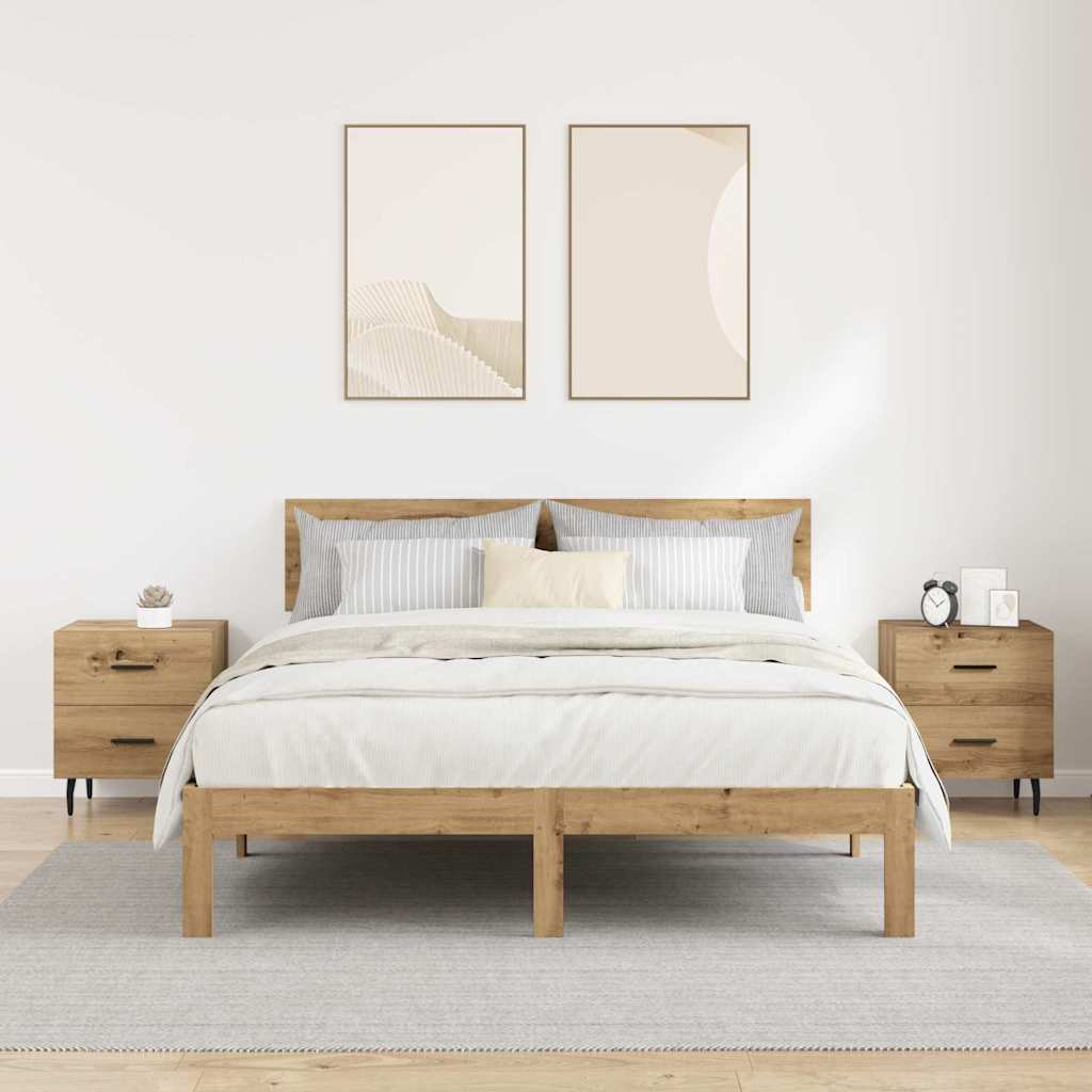 Nattbordskap 2 pcs Artisan Eik 40 x 35 x 47,5 cm Konstruert tre