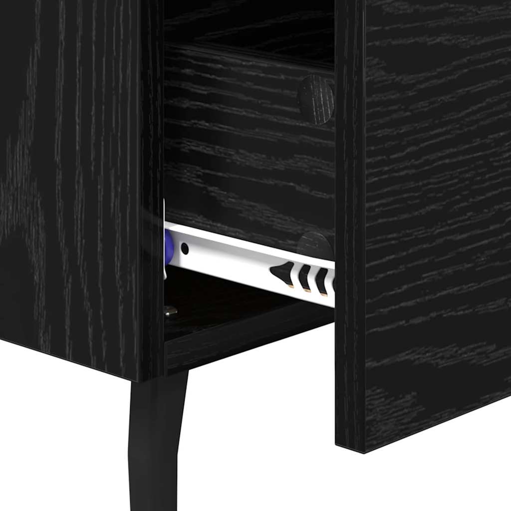 Nattbordskap 2 pcs Svart Eik 40 x 35 x 47,5 cm Konstruert tre