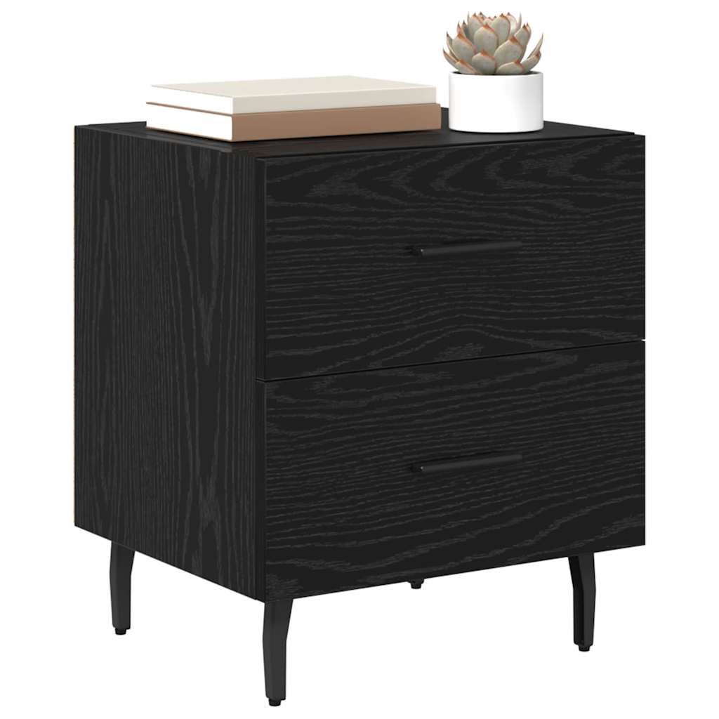 Nattbordskap 2 pcs Svart Eik 40 x 35 x 47,5 cm Konstruert tre