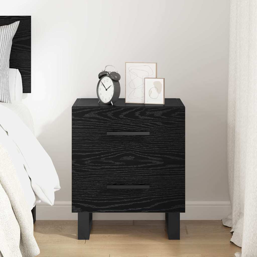 Nattbordskap Svart Eik 40 x 35 x 47,5 cm Konstruert tre