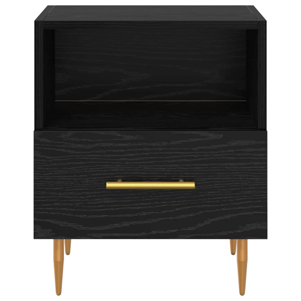Nattbord med skuff 2 pcs Svart 40 x 35 x 47,5 cm Konstruert tre