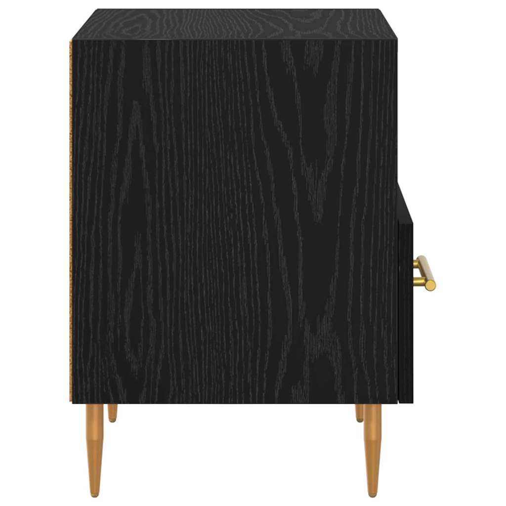 Nattbord med skuff 2 pcs Svart 40 x 35 x 47,5 cm Konstruert tre