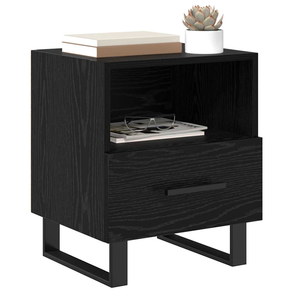 Nattbordskap Svart Eik 40 x 35 x 47,5 cm Konstruert tre
