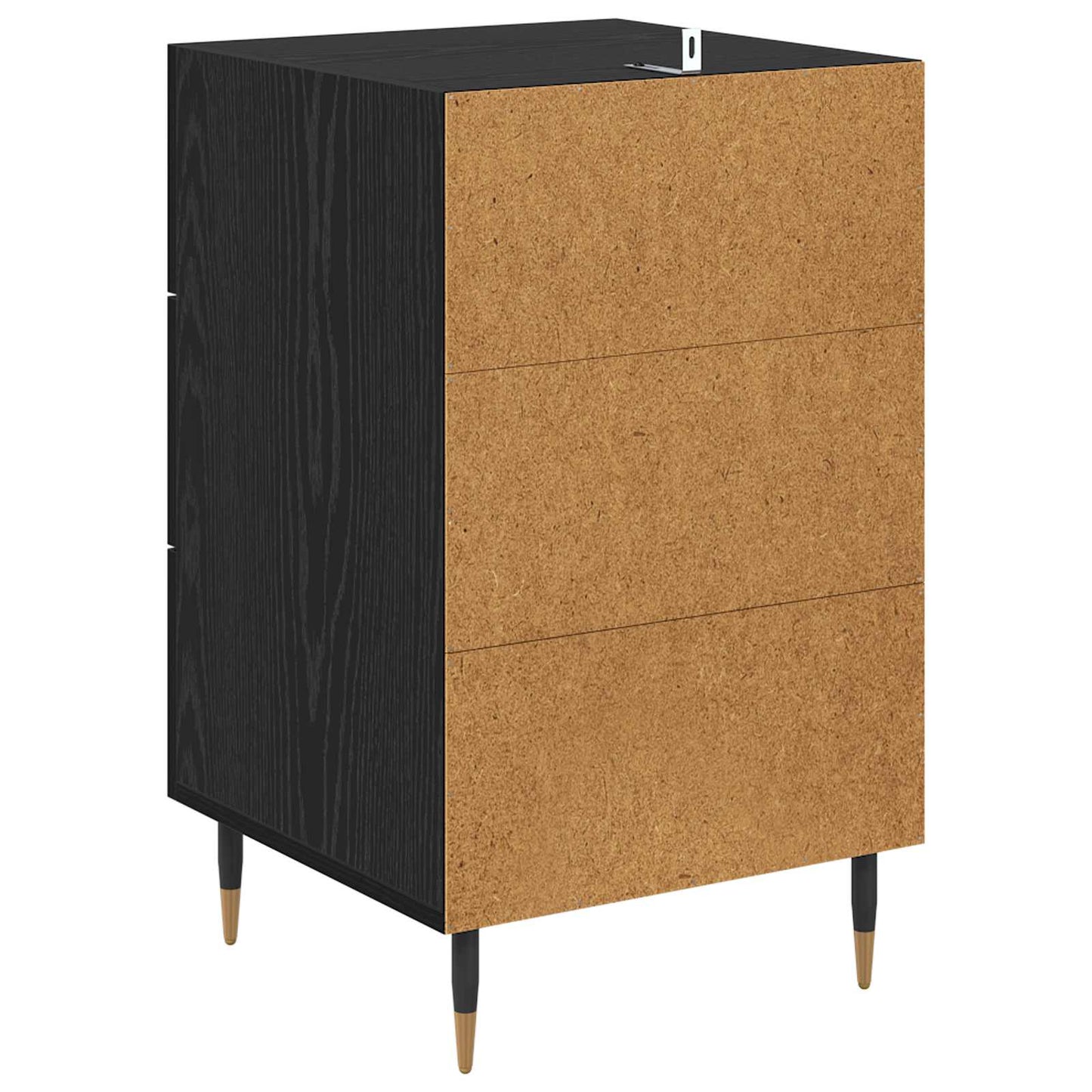 Nattbordskap med skuff Svart Eik 40 x 40 x 66 cm Konstruert tre