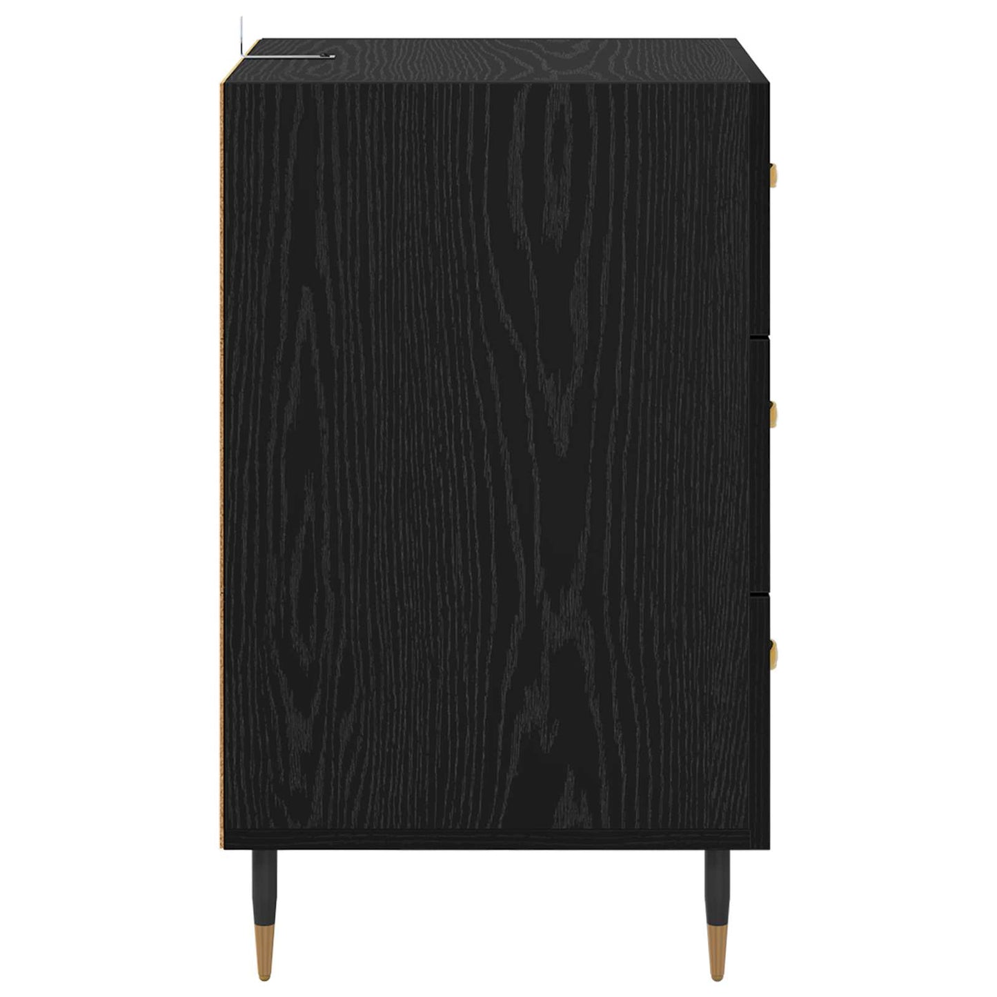 Nattbordskap med skuff Svart Eik 40 x 40 x 66 cm Konstruert tre