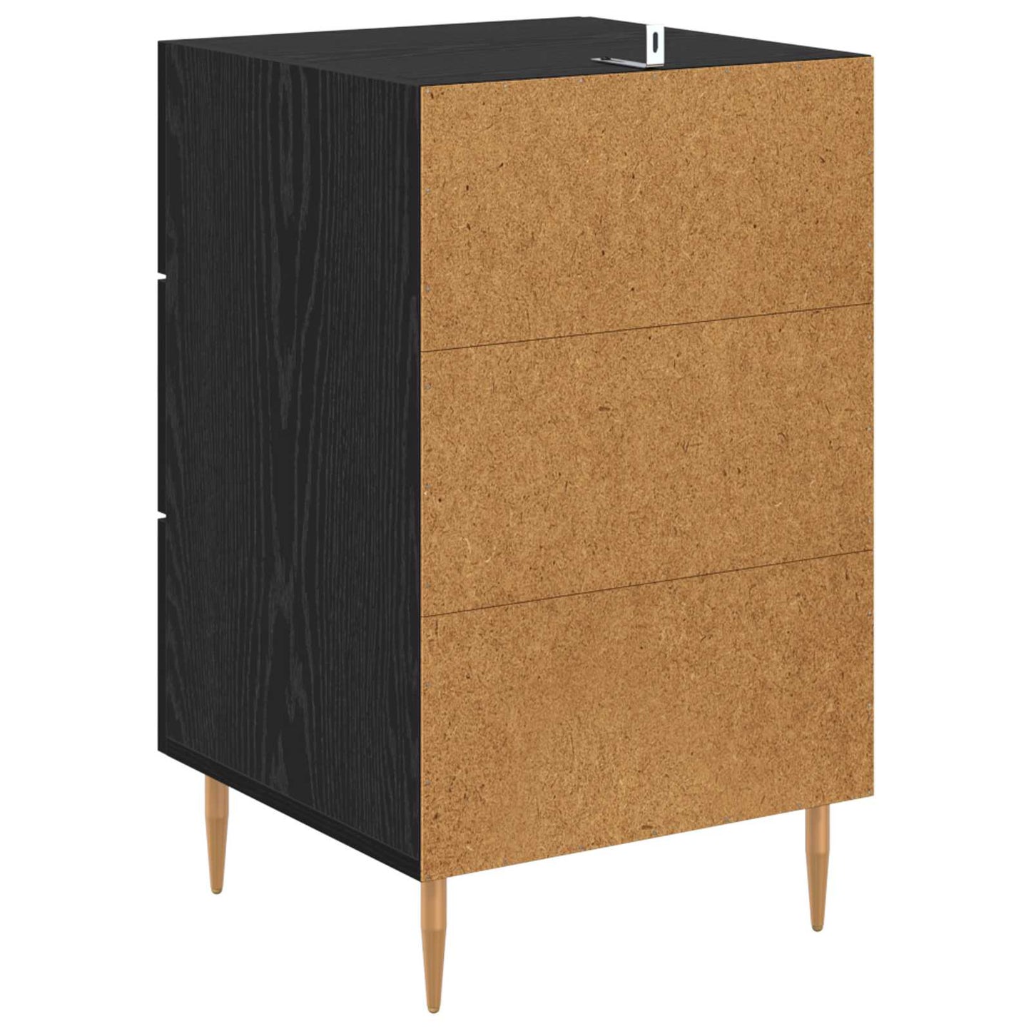 Nattbordskap med skuff Svart Eik 40 x 40 x 66 cm Konstruert tre