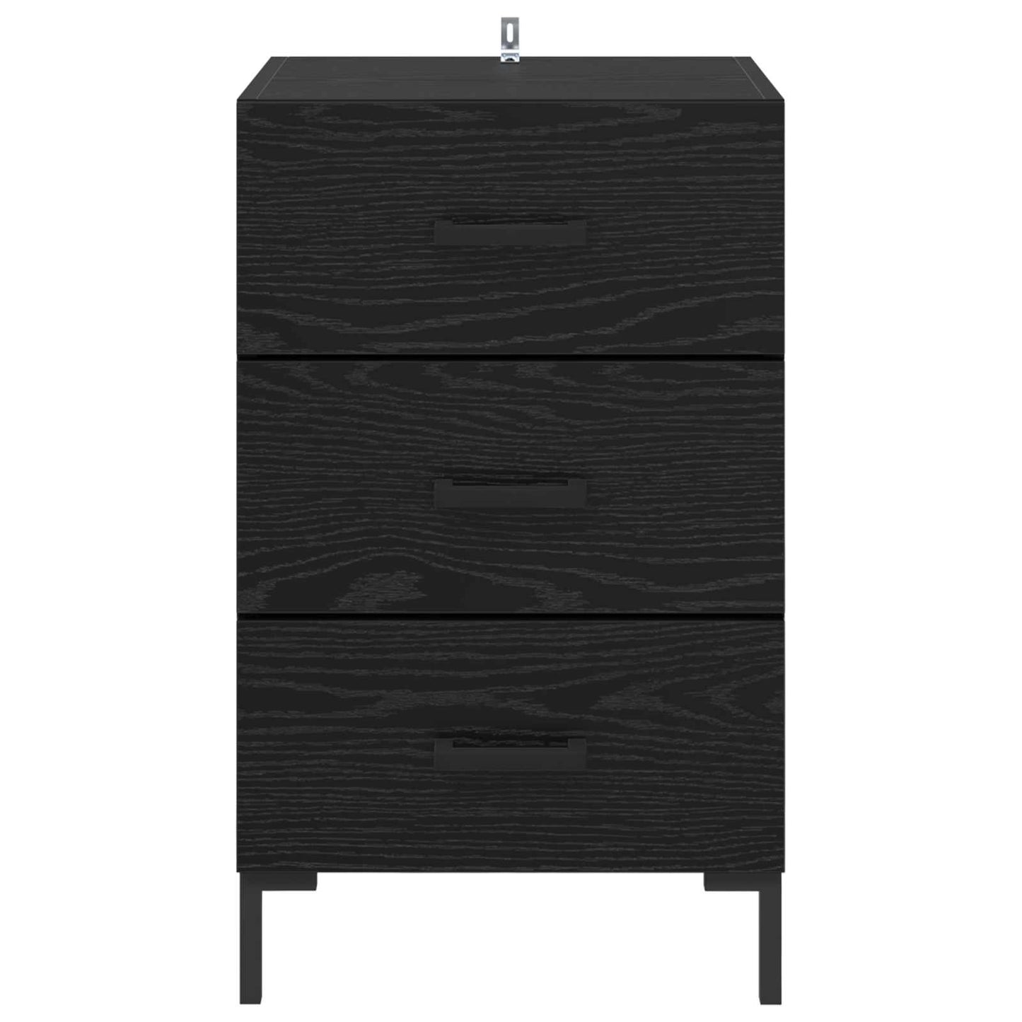 Nattbordskap med skuff Svart Eik 40 x 40 x 66 cm Konstruert tre
