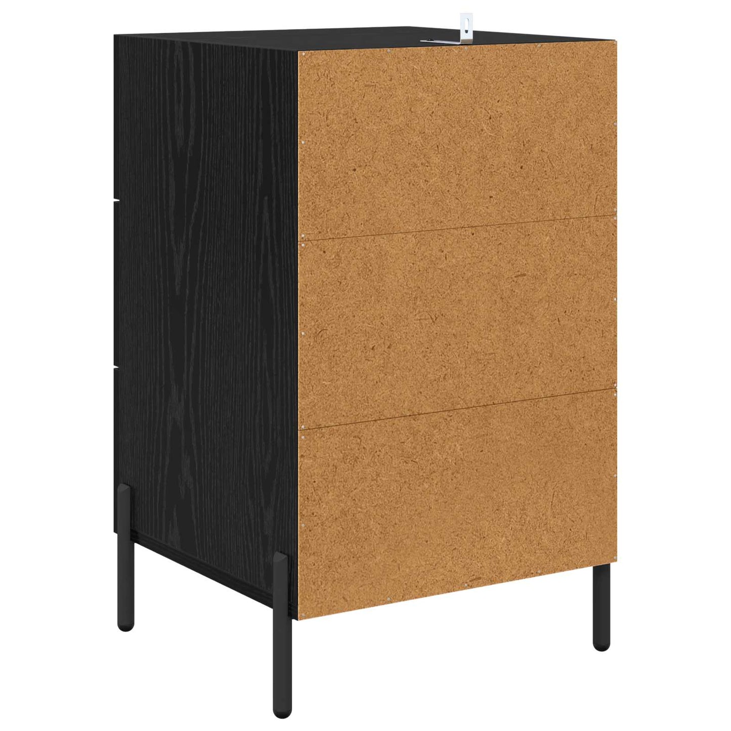 Nattbordskap med skuff Svart Eik 40 x 40 x 66 cm Konstruert tre