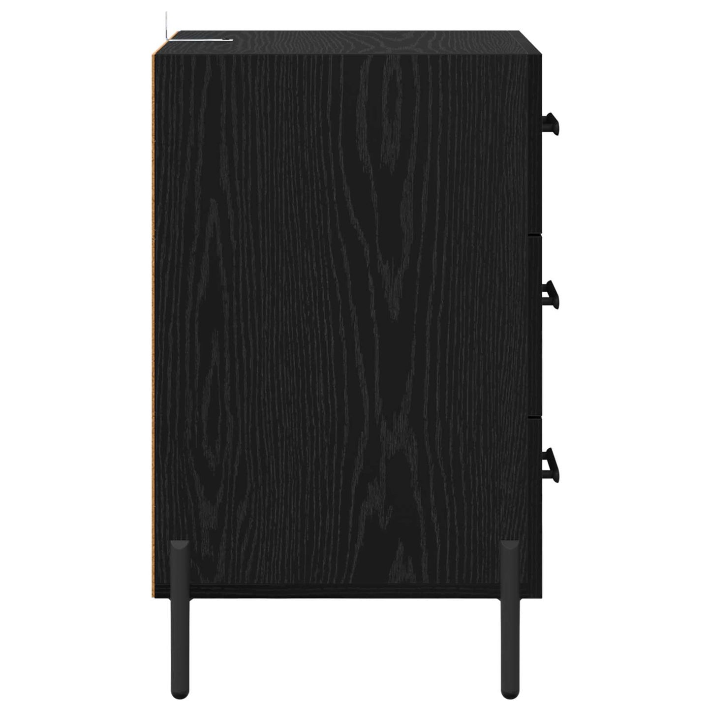 Nattbordskap med skuff Svart Eik 40 x 40 x 66 cm Konstruert tre