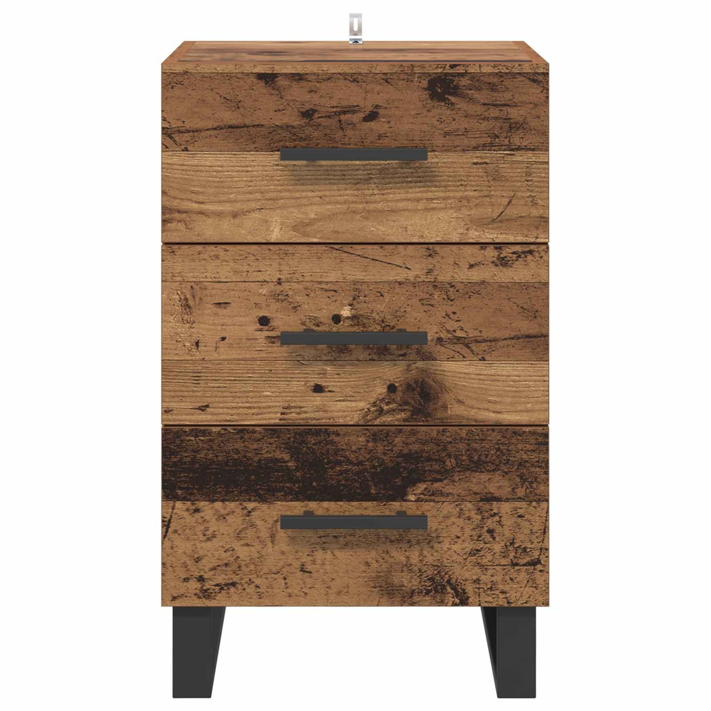 Nattbordskap med skuff Gamle tre 40 x 40 x 66 cm Konstruert tre