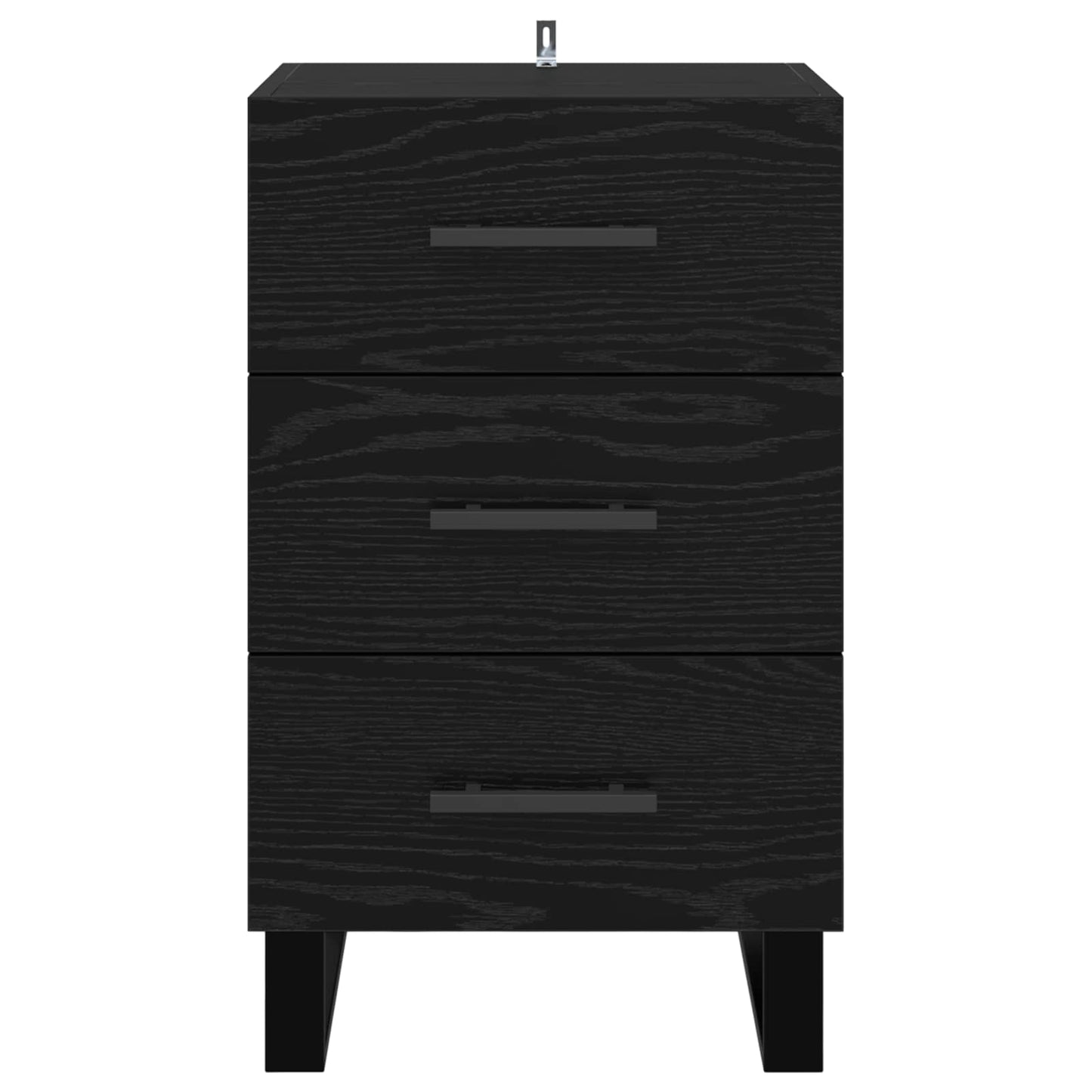 Nattbordskap med skuff Svart Eik 40 x 40 x 66 cm Konstruert tre