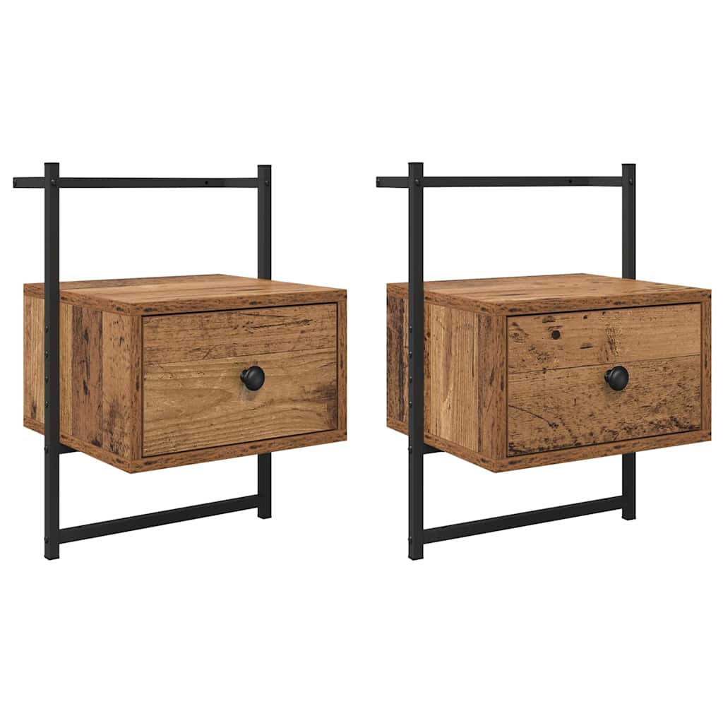 Nattbordskap 2 pcs Gammelt tre 35 x 30 x 51 cm Konstruert tre