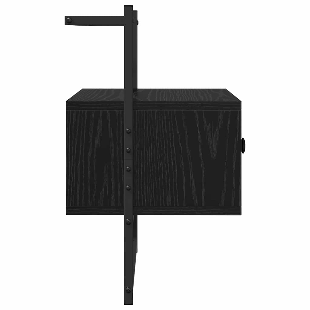 Nattbordskap med skuff Svart Eik 35 x 30 x 51 cm Konstruert tre