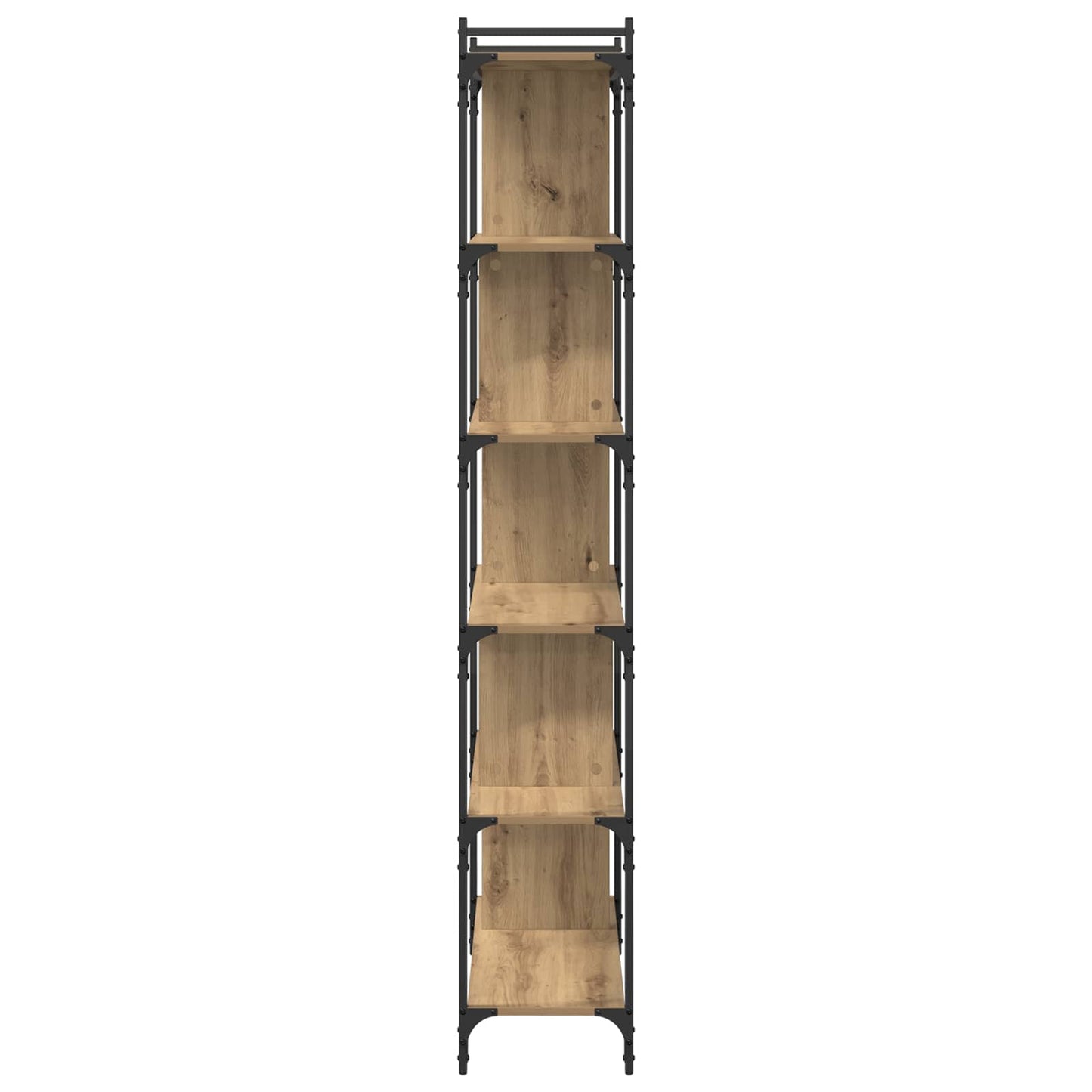 Bokhylle 5 nivåer 76 x 32 x 192 cm Konstruert tre artisan eik