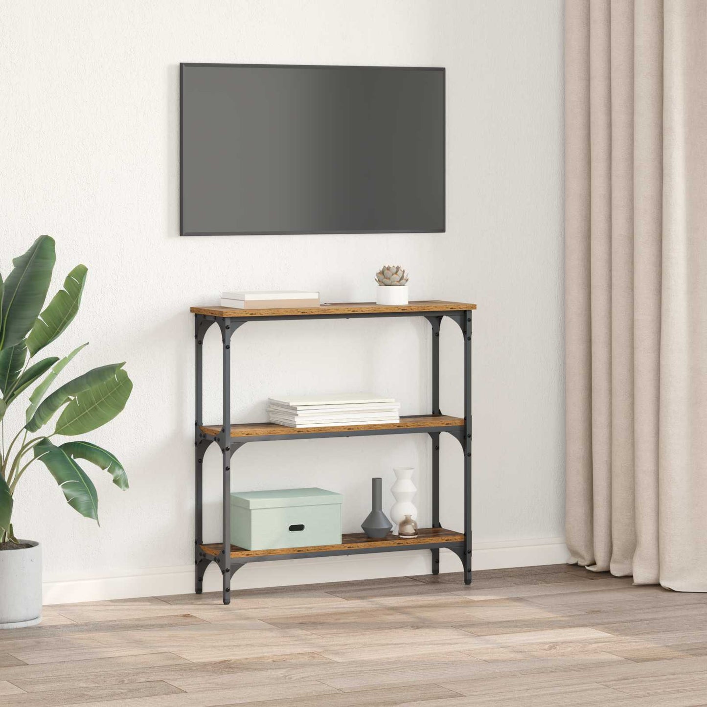 Konsollbord Gammelt tre 75 x 22,5 x 75 cm Konstruert tre
