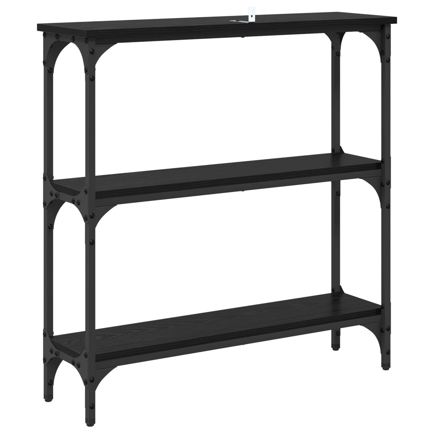 Konsollbord Svart Eik 75 x 22,5 x 75 cm Konstruert tre