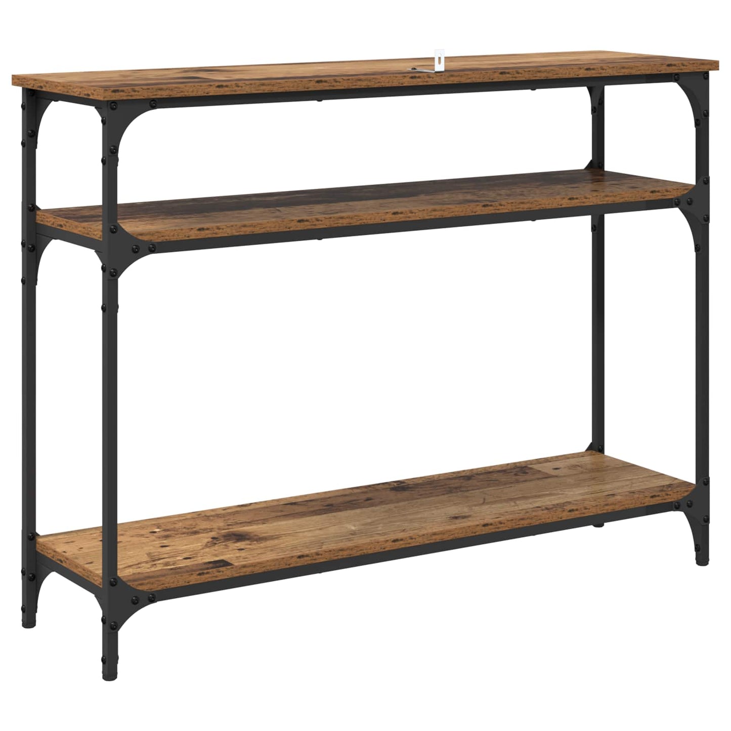 Konsollbord med hylle Gamle tre 100 x 29 x 75 cm Konstruert tre