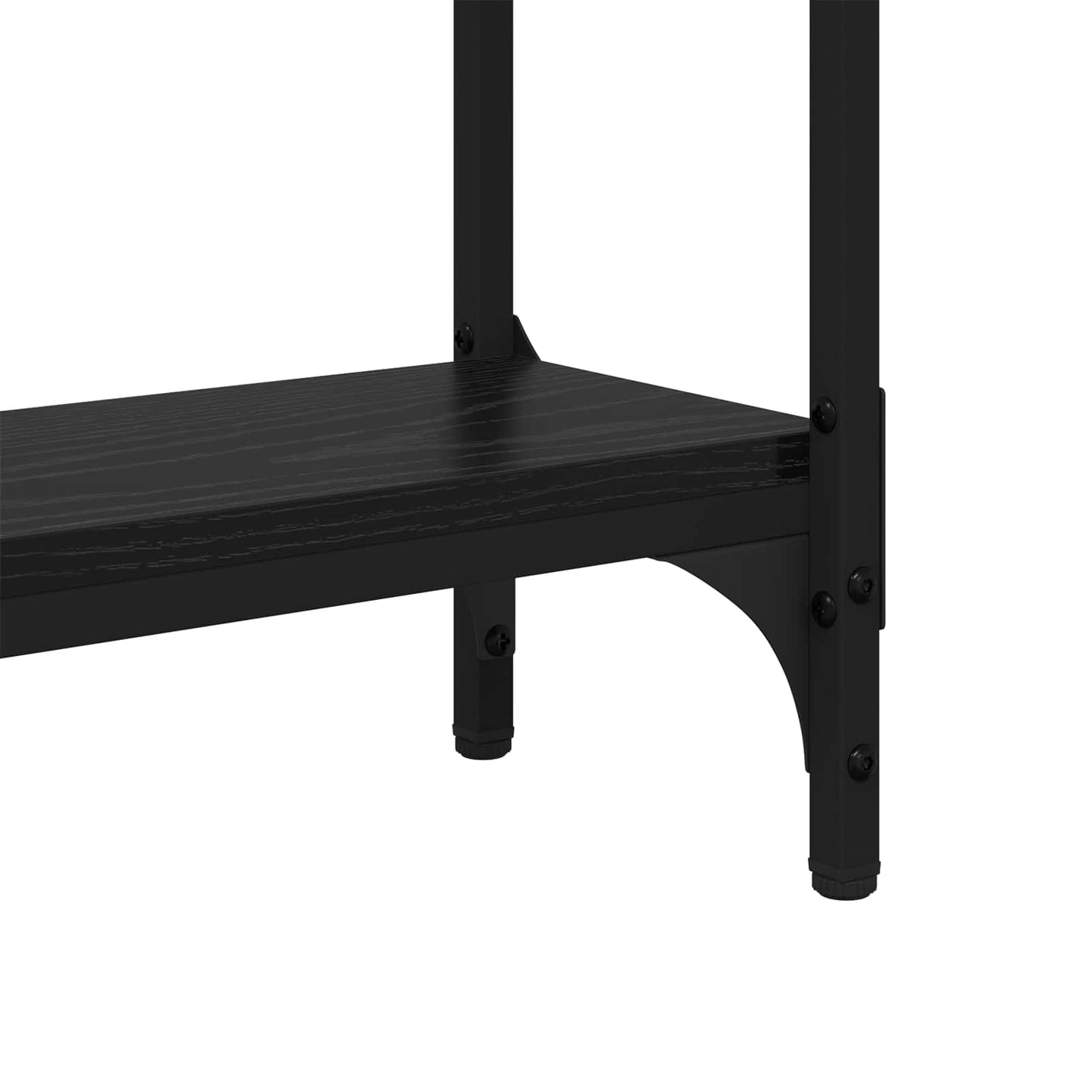 Konsollbord med hylle Svart Eik 100 x 29 x 75 cm Konstruert tre