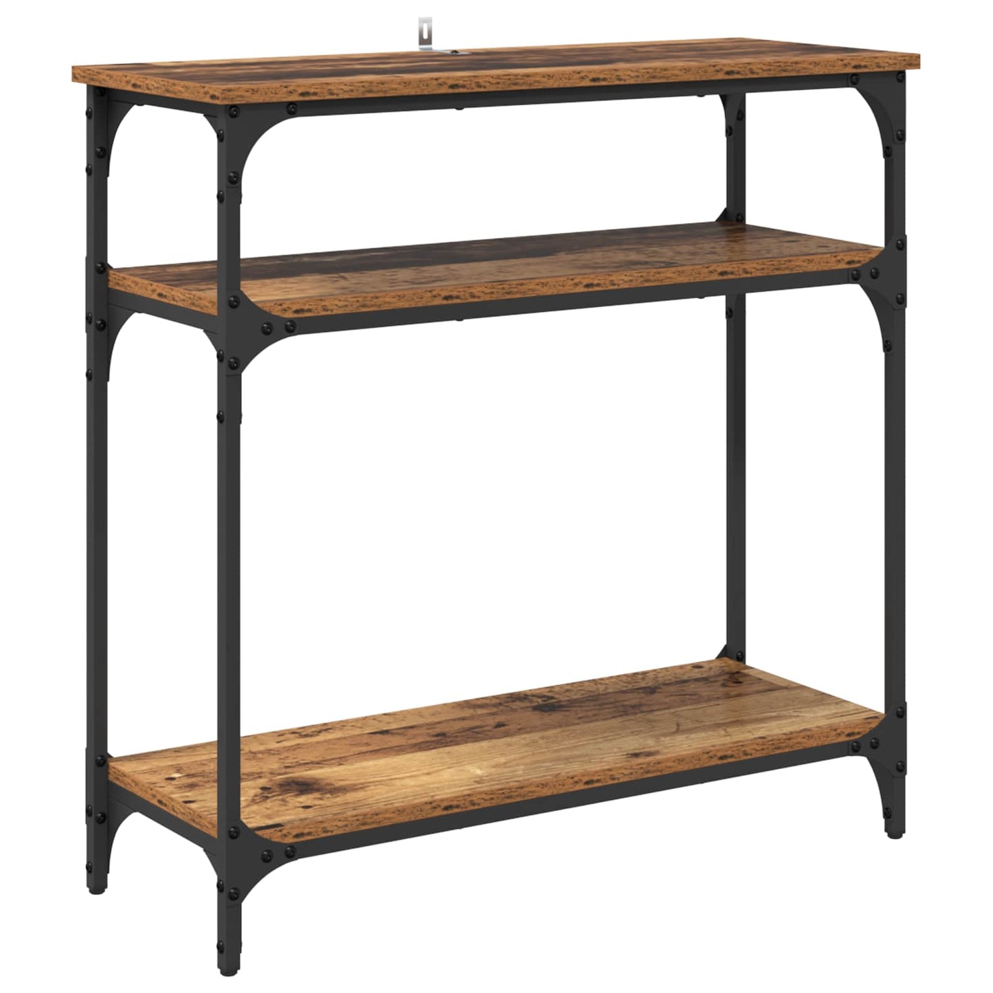 Konsollbord med hylle Gamle tre 75 x 29 x 75 cm Konstruert tre