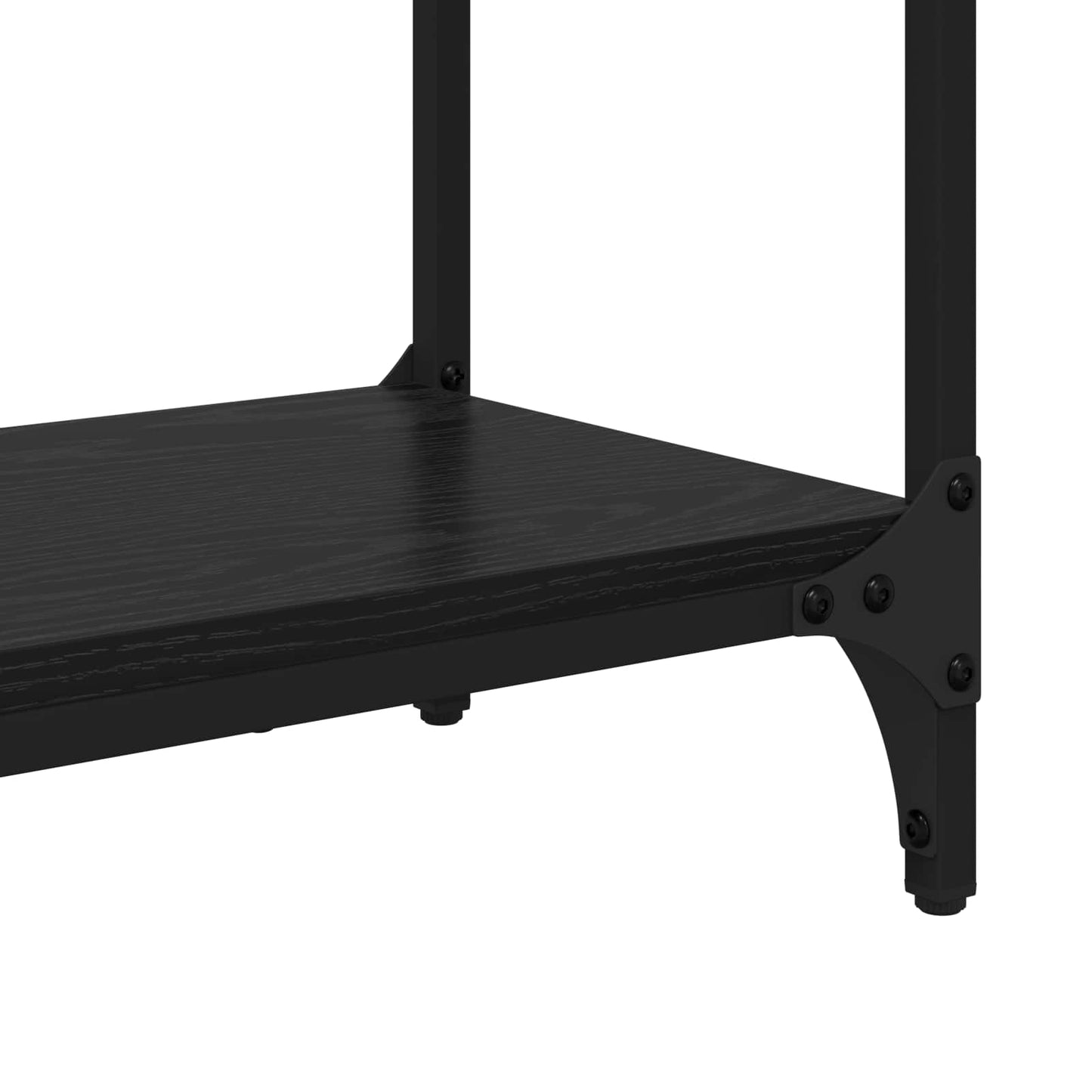Konsollbord med hylle Svart Eik 75 x 29 x 75 cm Konstruert tre