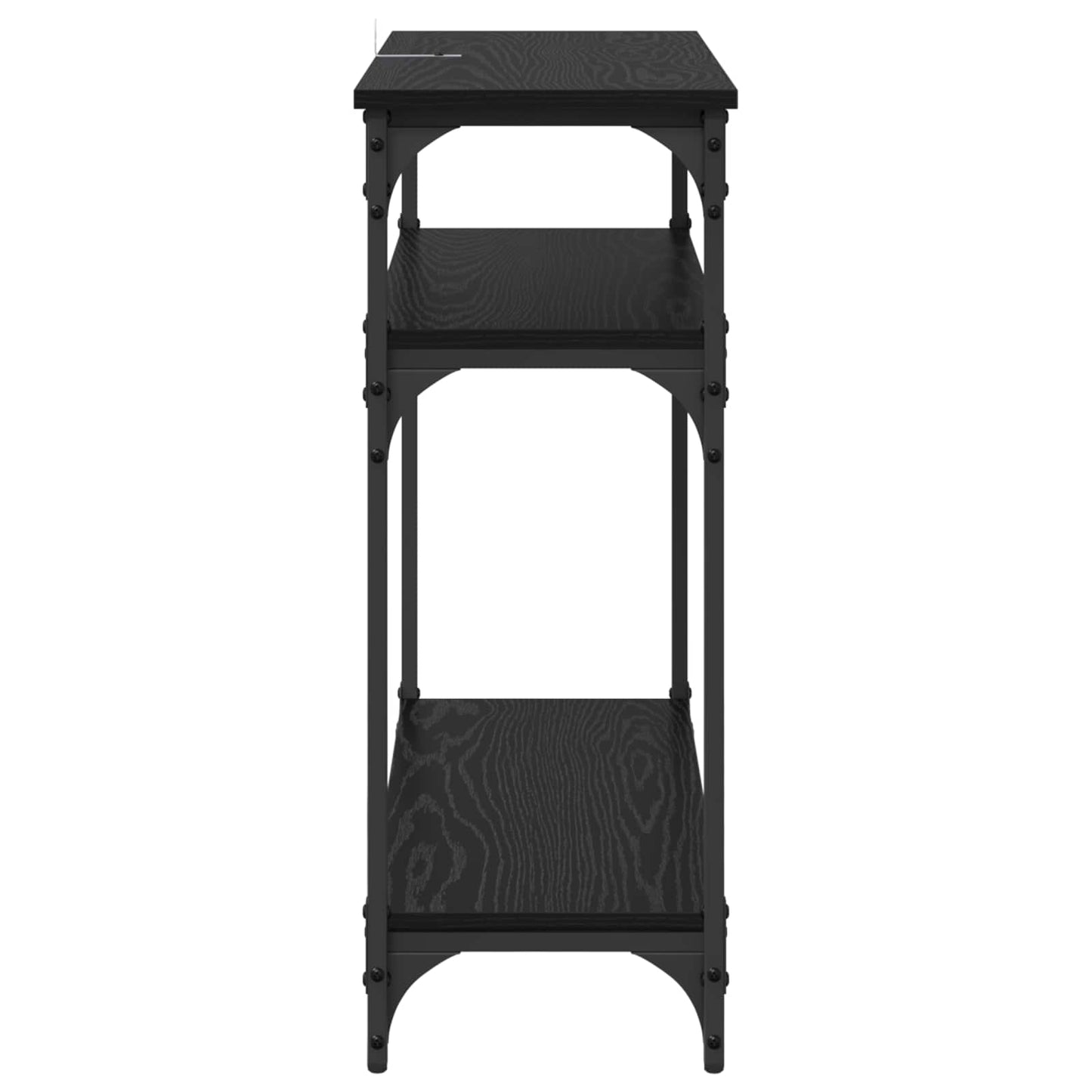 Konsollbord med hylle Svart Eik 75 x 29 x 75 cm Konstruert tre