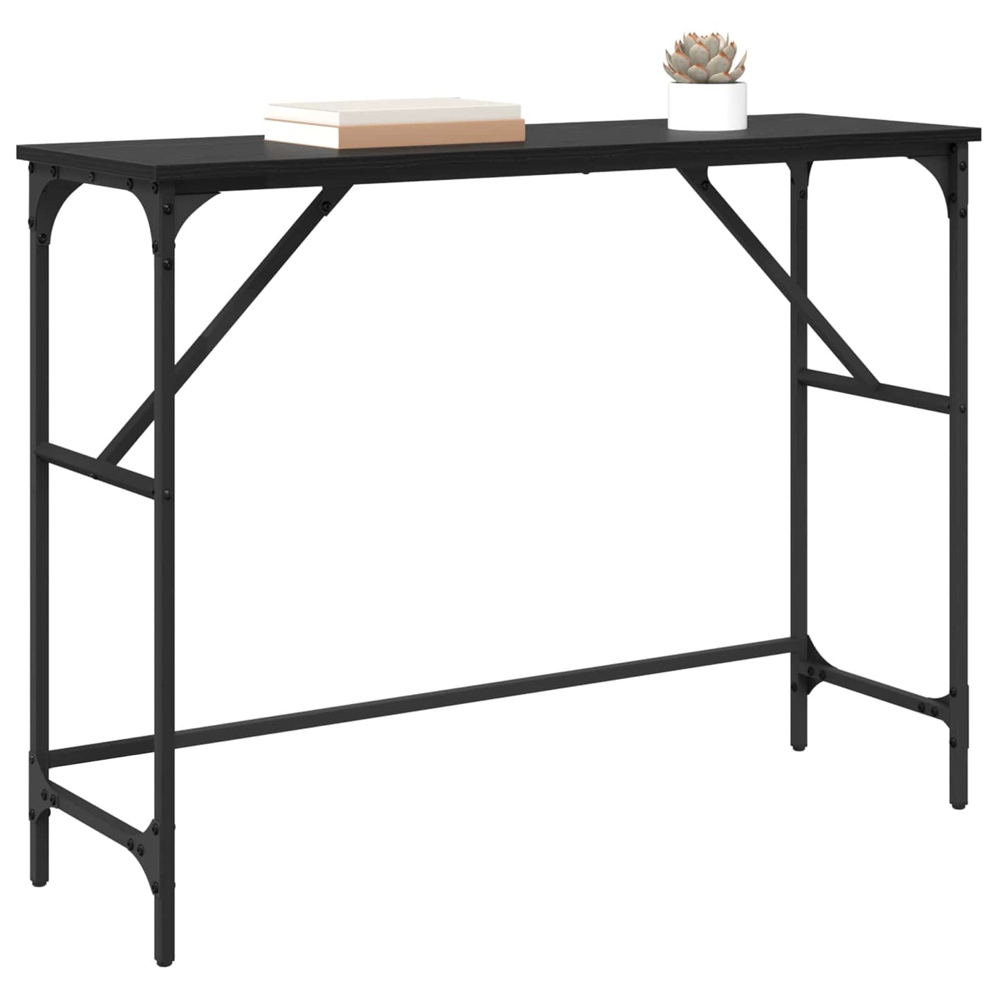 Konsollbord Svart Eik 100 x 32 x 75 cm Konstruert tre