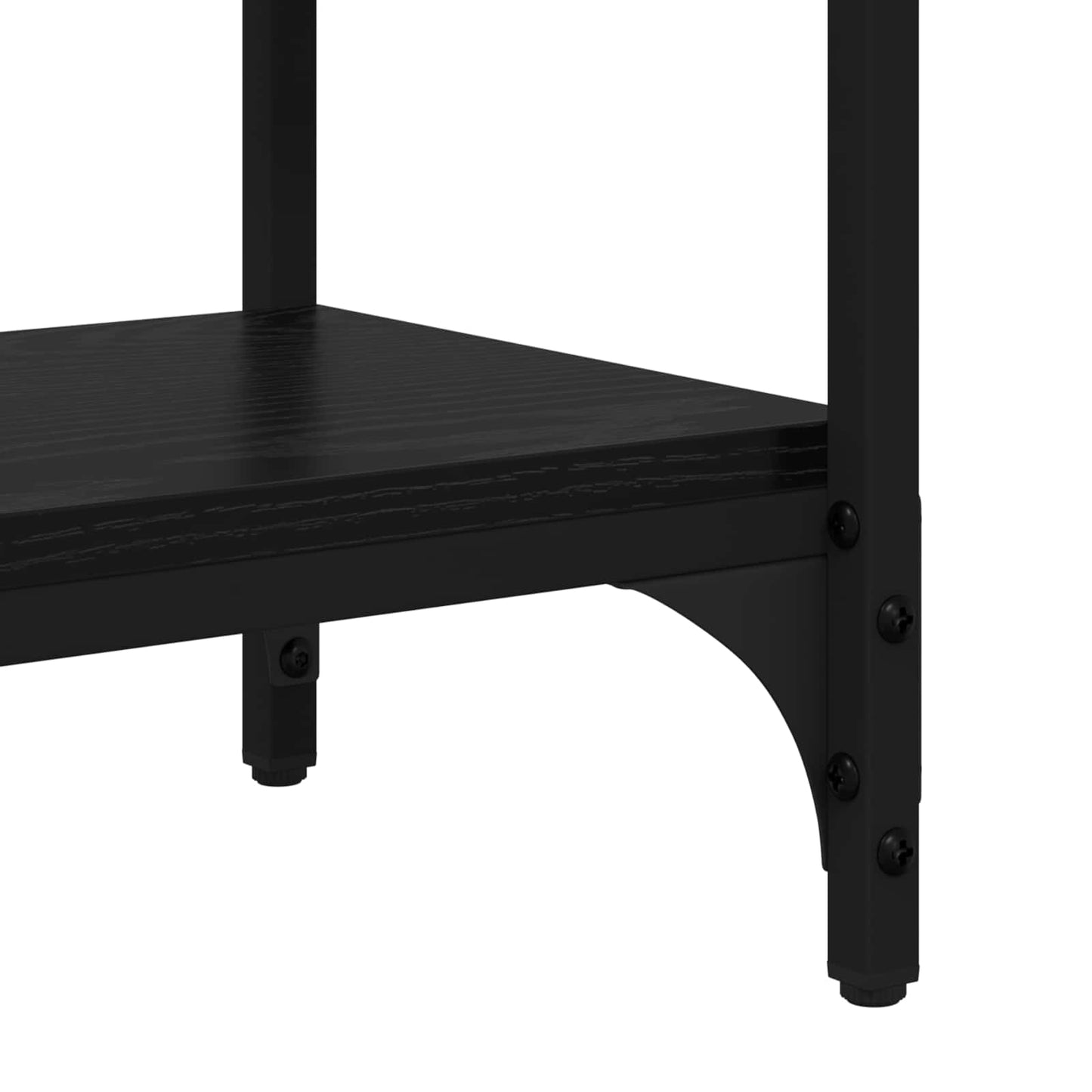 Konsollbord med hylle Svart Eik 80 x 29 x 75 cm Konstruert tre