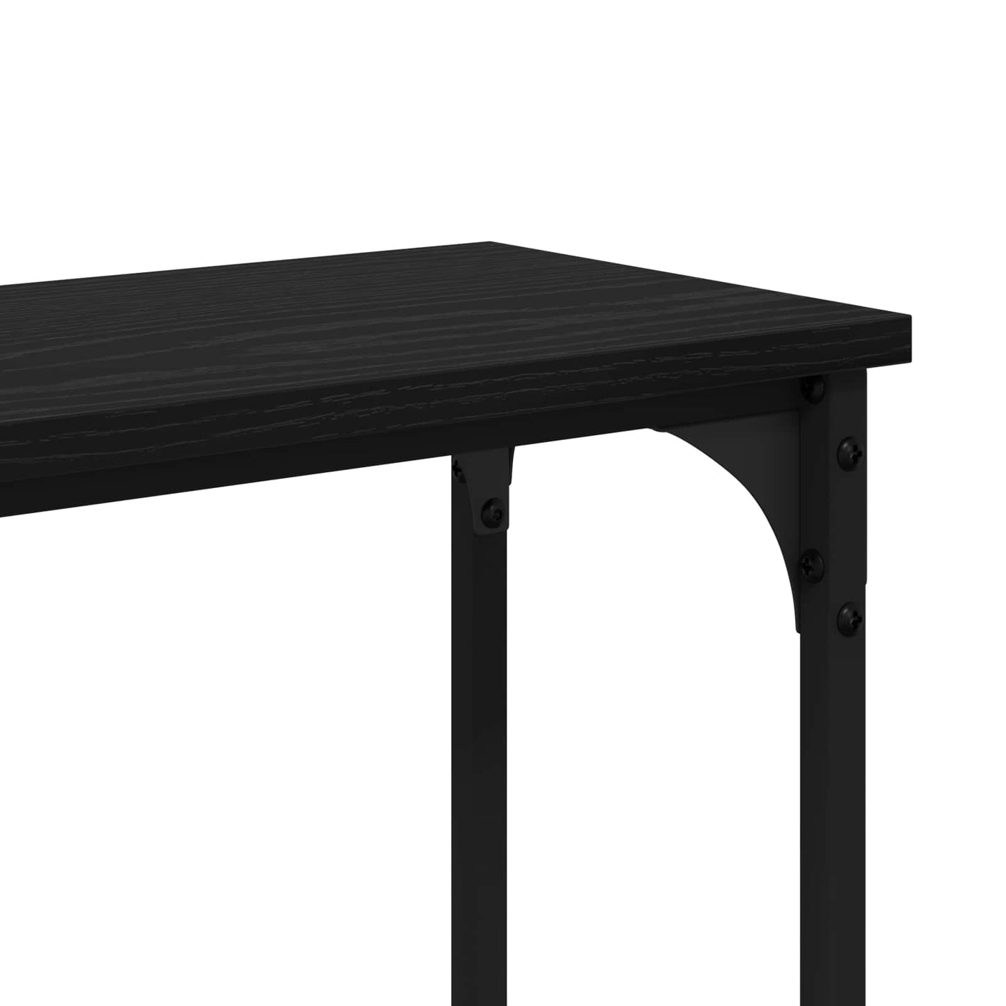 Konsollbord Svart Eik 146 x 22.5 x 75 cm Konstruert tre