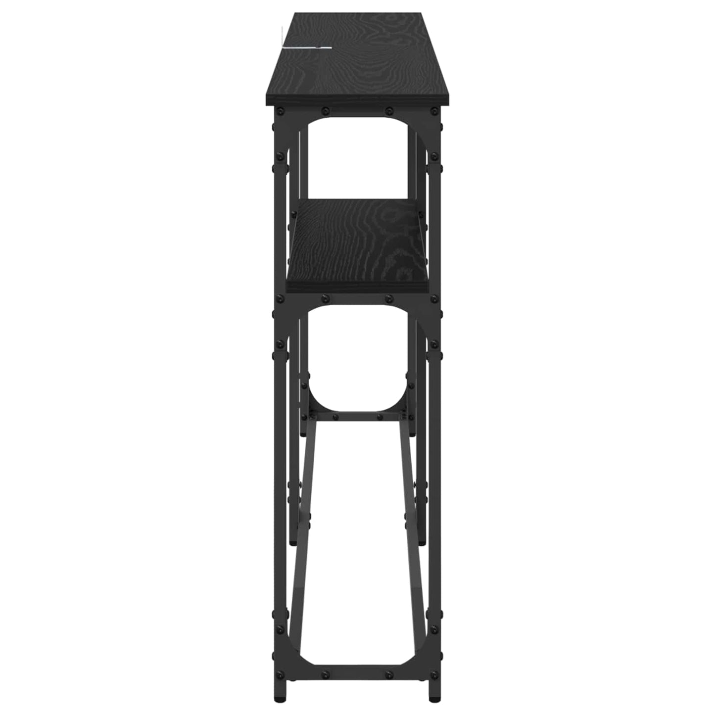 Konsollbord Svart Eik 146 x 22.5 x 75 cm Konstruert tre