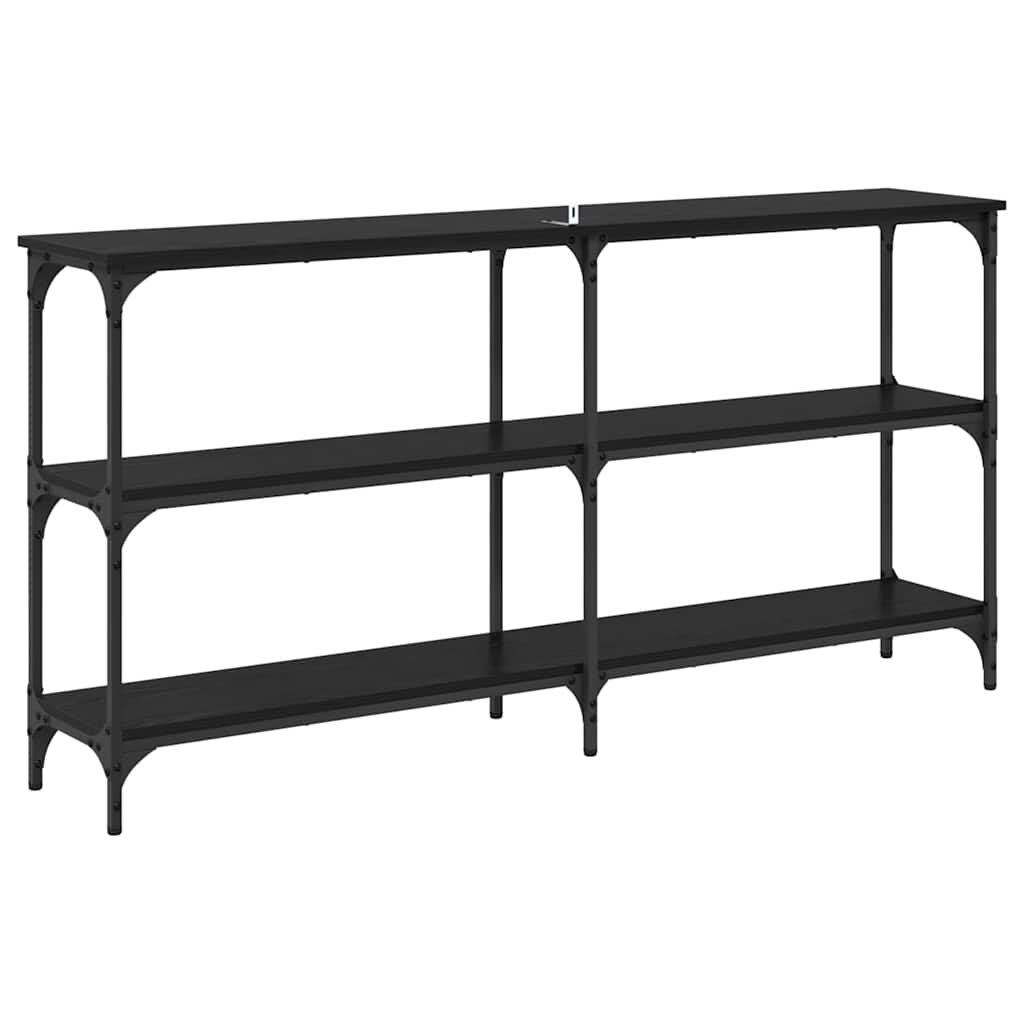 Konsollbord Svart Eik 150 x 29 x 75 cm Ingeniørtre og metall