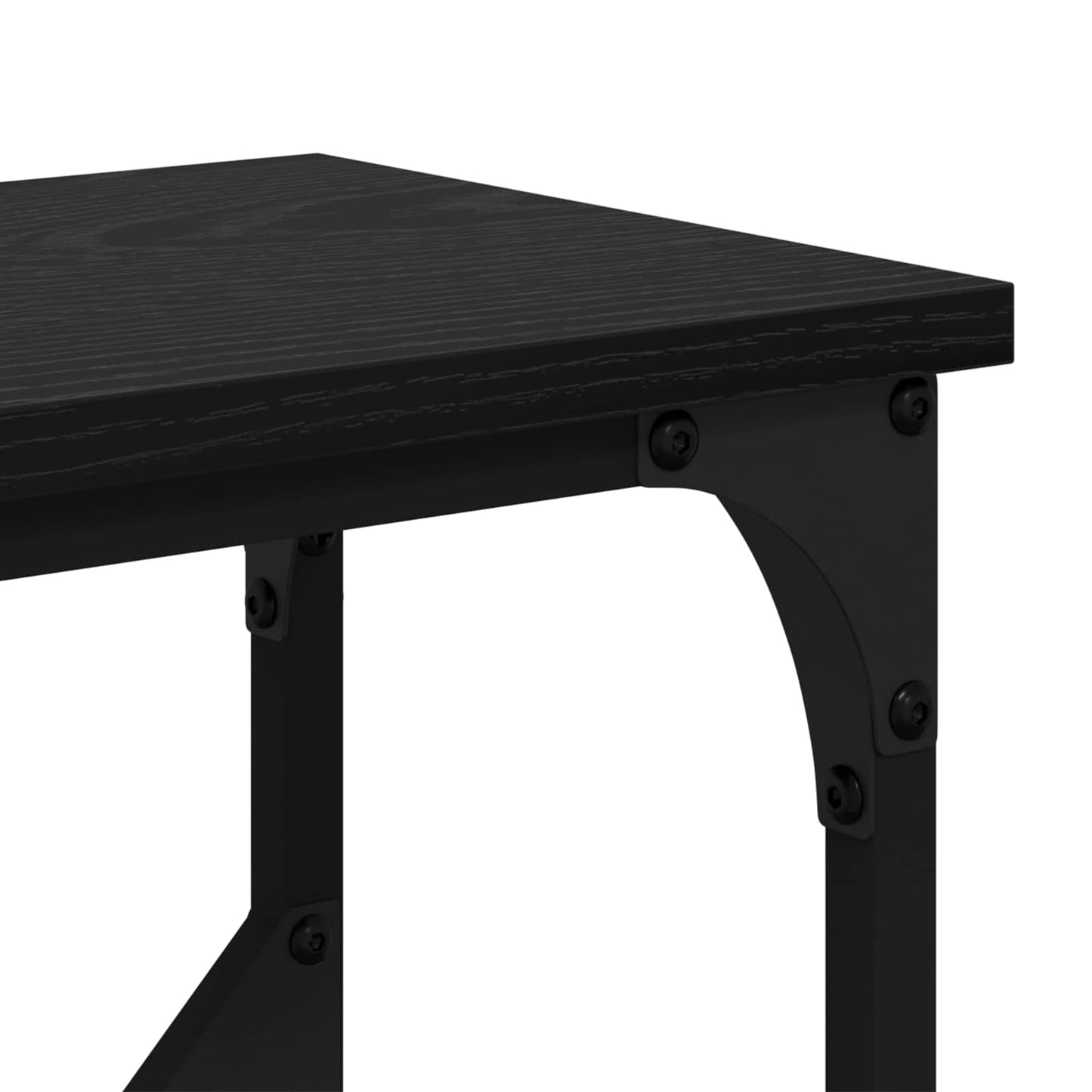 Konsollbord Svart Eik 102 x 23 x 75 cm Konstruert tre