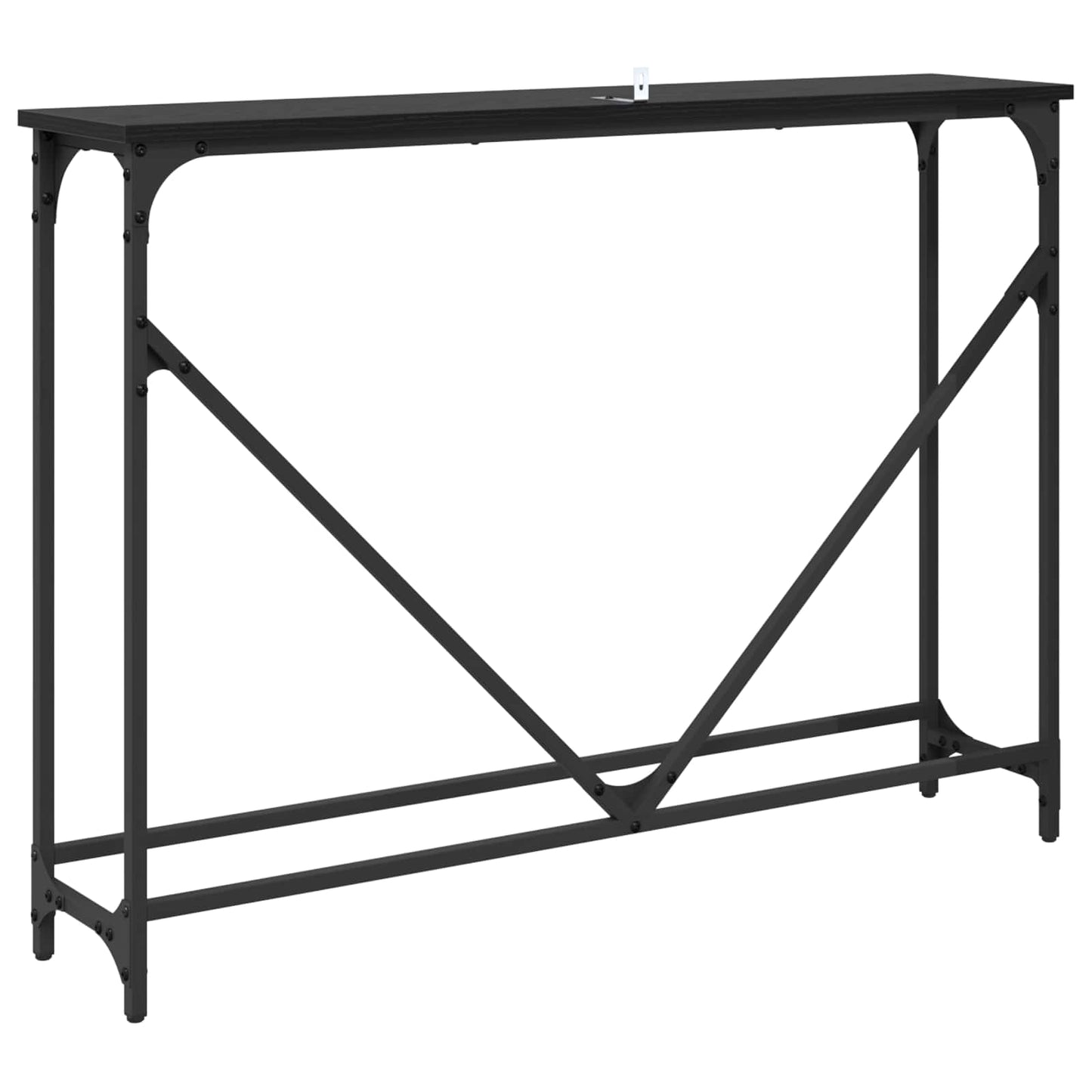 Konsollbord Svart Eik 102 x 23 x 75 cm Konstruert tre