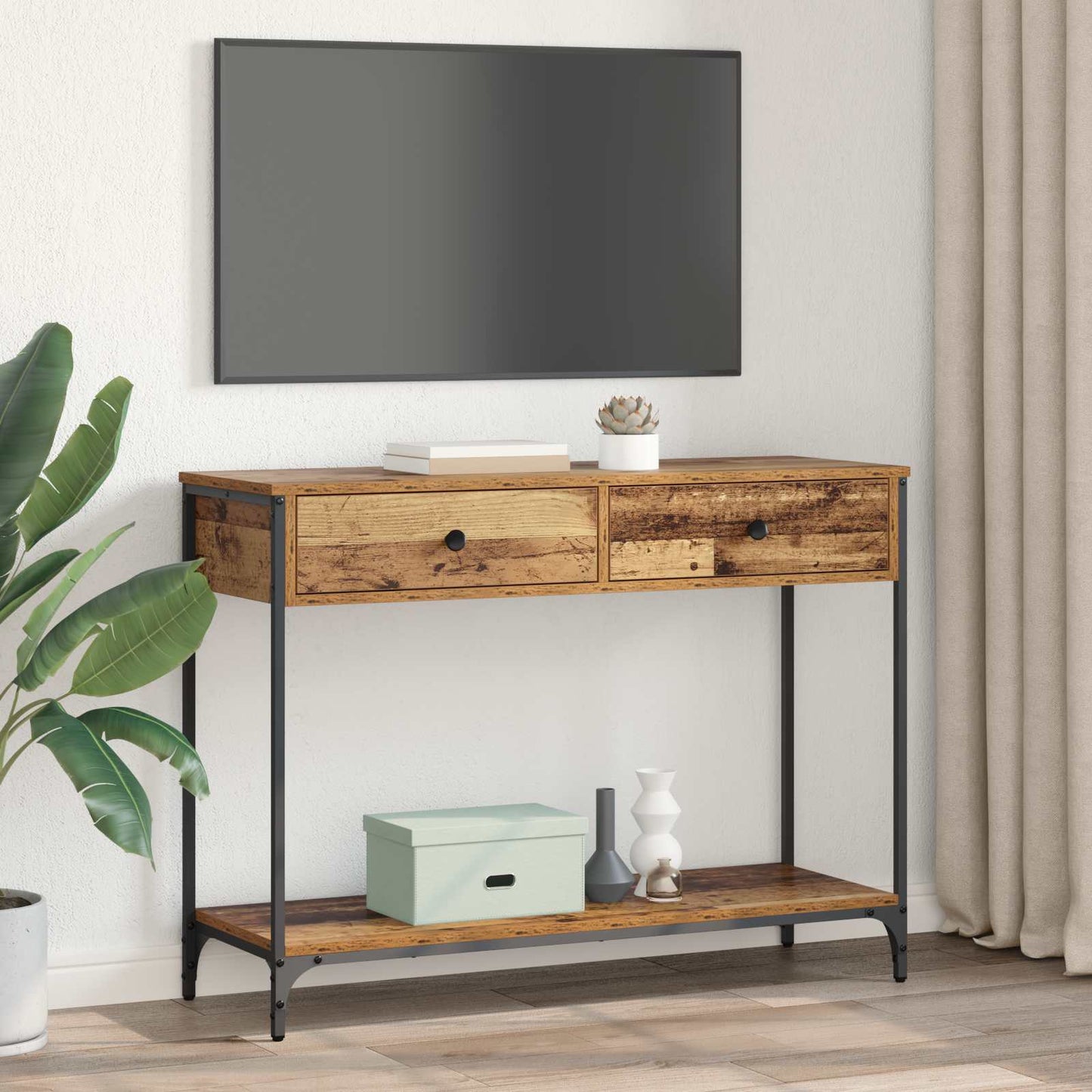 Konsollbord Gamle tre 100 x 34,5 x 75 cm Konstruert tre