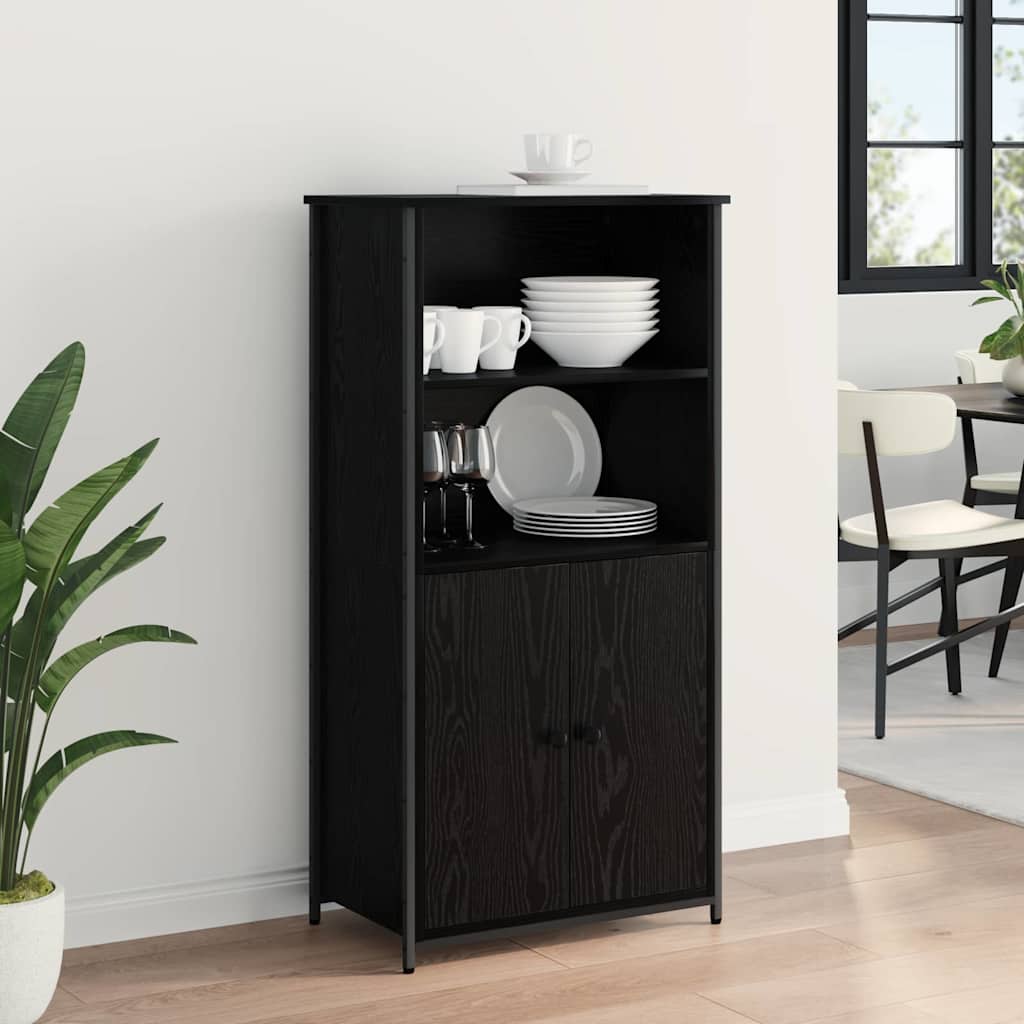 Høyskap Svart Eik 62 x 36 x 121,5 cm Konstruert tre