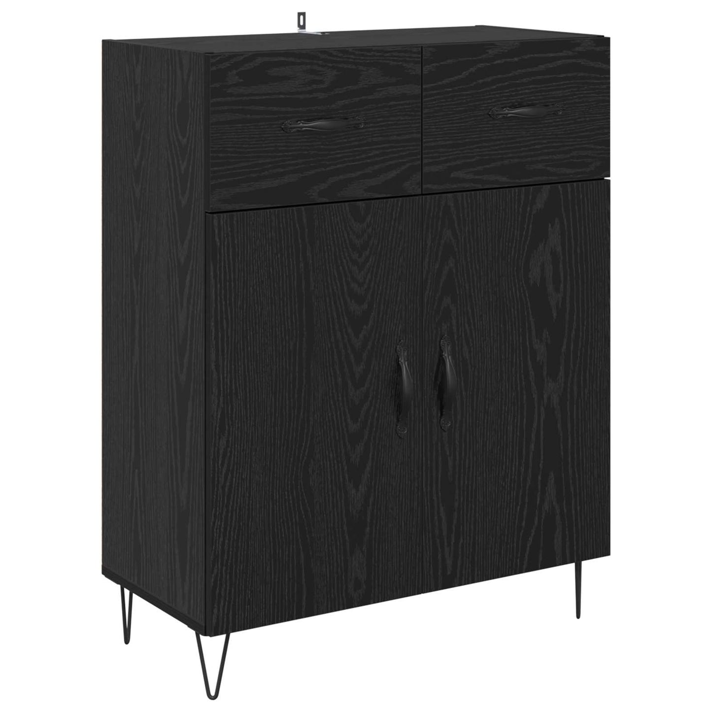 Serviesskap Svart Eik 69,5 x 34 x 90 cm Konstruert tre