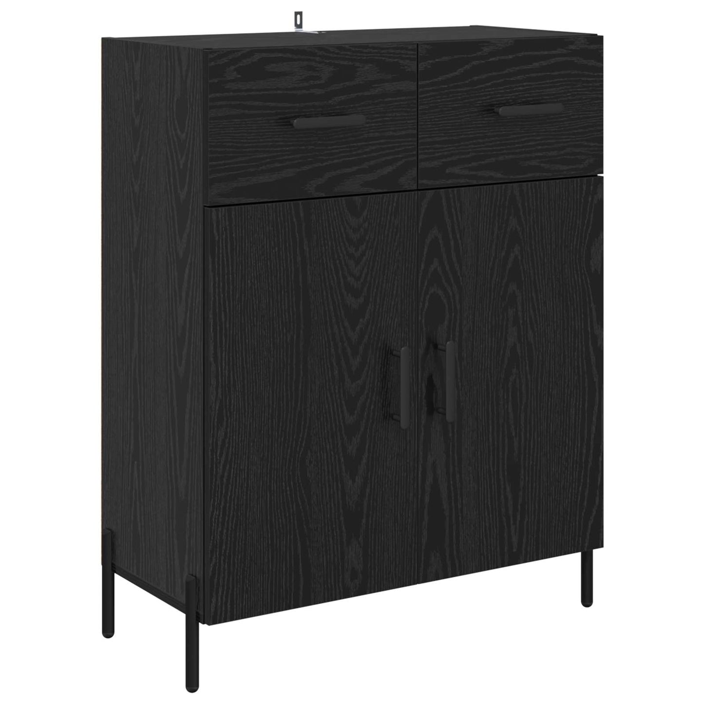 Serviesskap Svart Eik 69,5 x 34 x 90 cm Konstruert tre