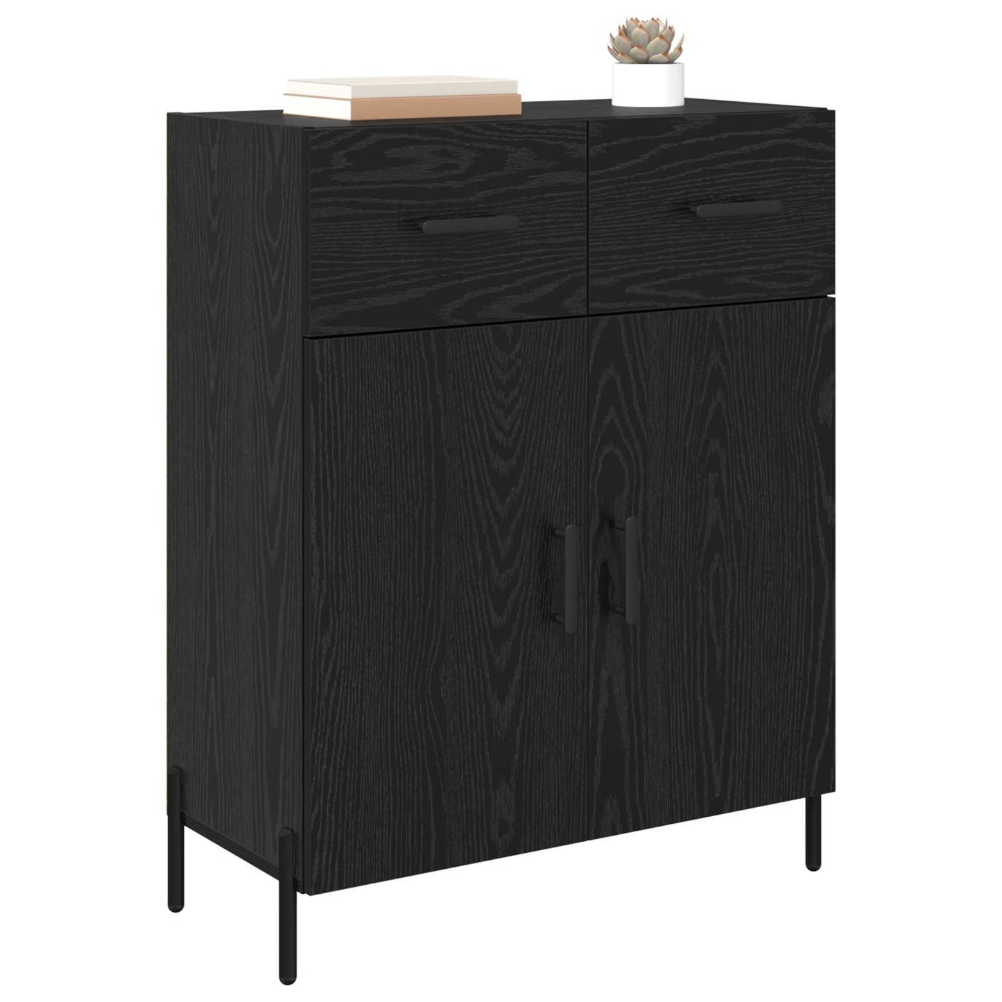 Serviesskap Svart Eik 69,5 x 34 x 90 cm Konstruert tre