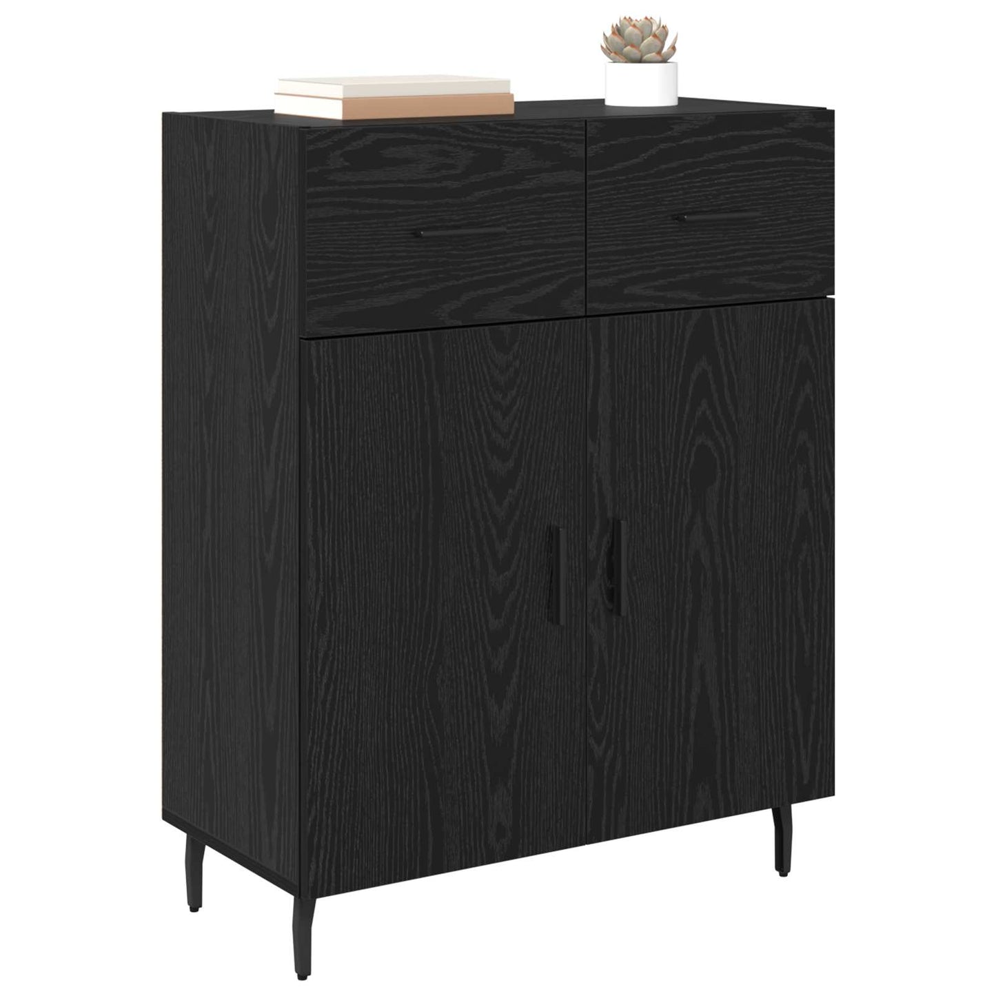Serviesskap Svart Eik 69,5 x 34 x 90 cm Konstruert tre