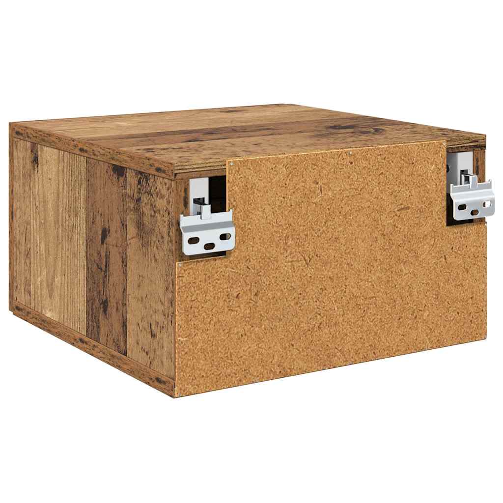 Vegghengt nattbord Gamle tre 35 x 35 x 20 cm Konstruert tre