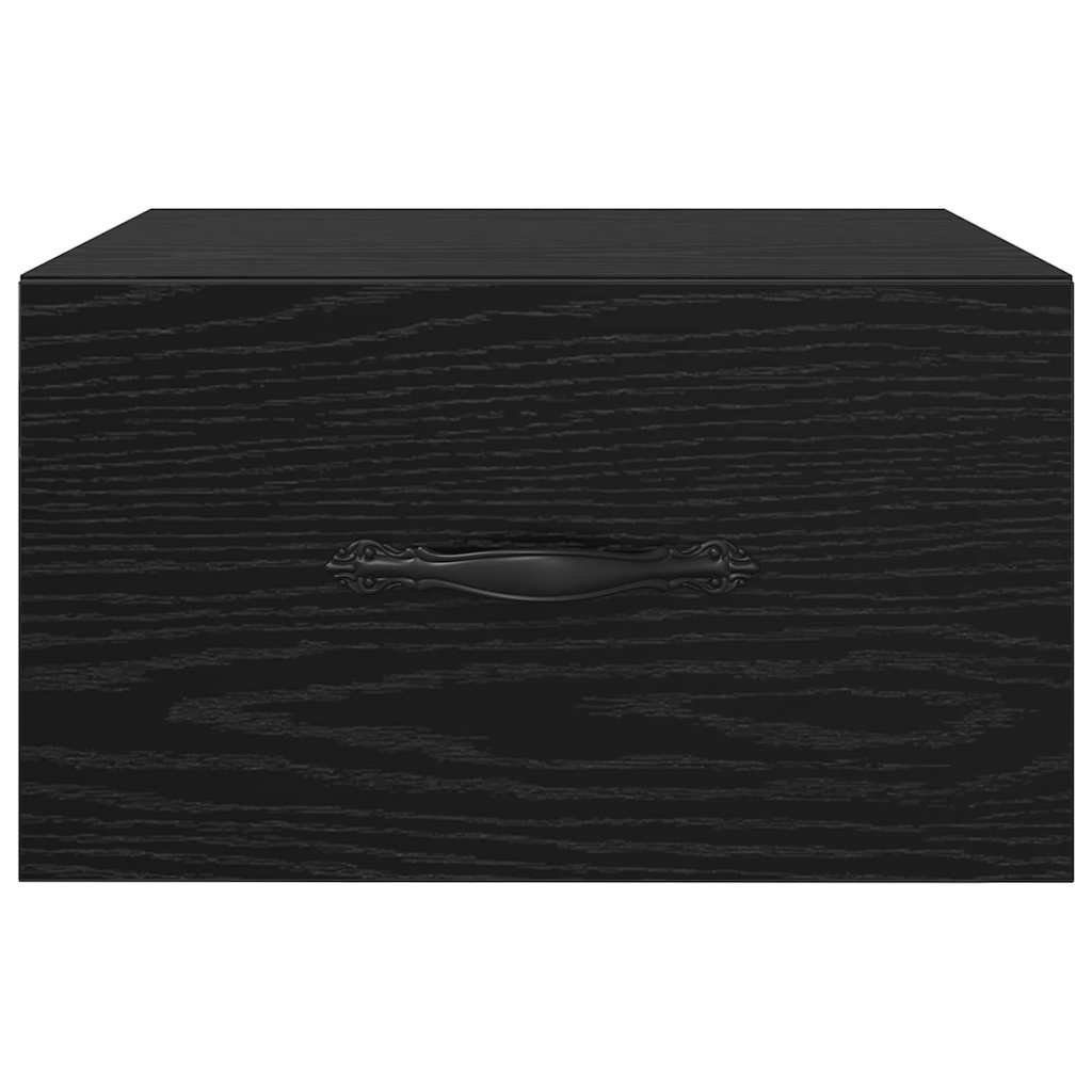 Nattbordskap med skuff Svart eik 35 x 35 x 20 cm Konstruert tre