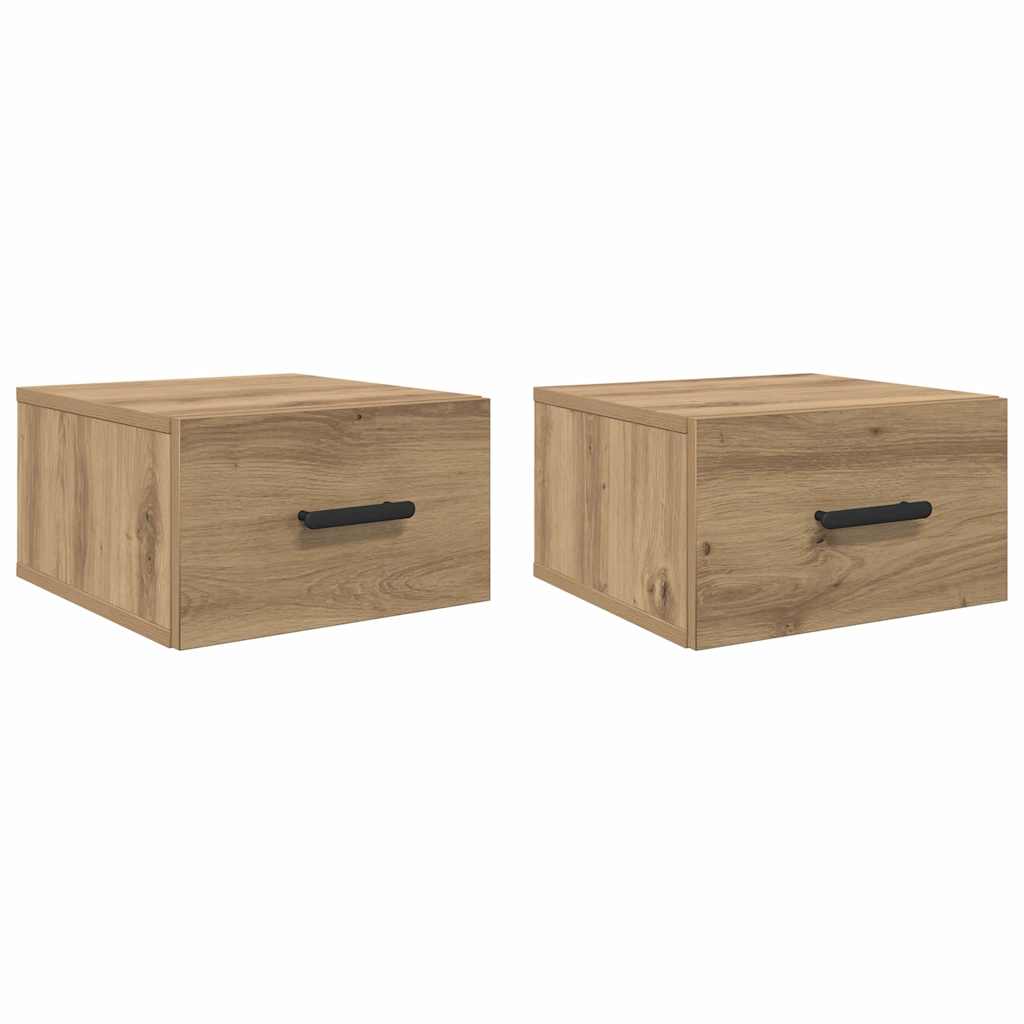 Nattbordskap 2 stk. 35 x 35 x 20 cm Konstruert tre Artisan Eik