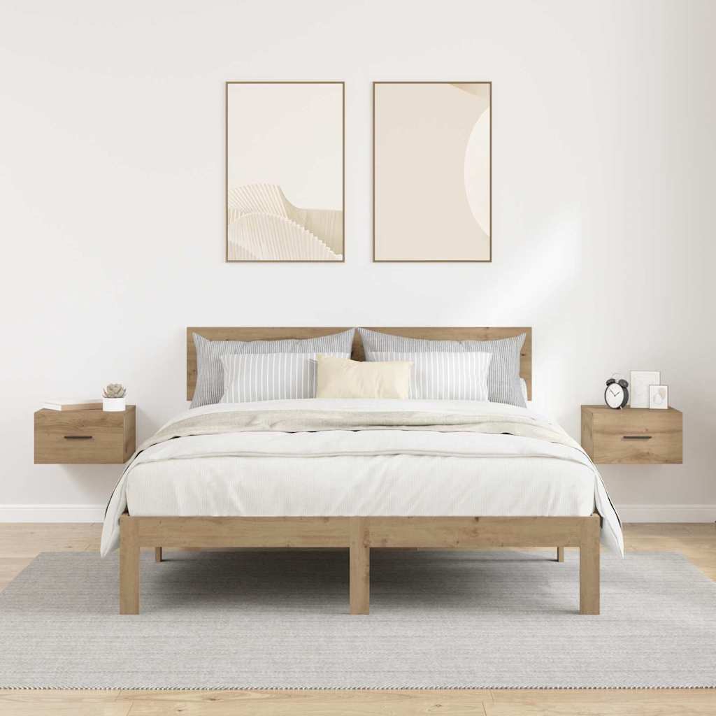 Nattbordskap 2 stk. artisan eik 35 x 35 x 20 cm Konstruert tre