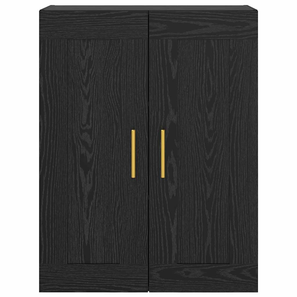 Veggskap Svart Eik 69,5 x 34 x 90 cm Konstruert tre