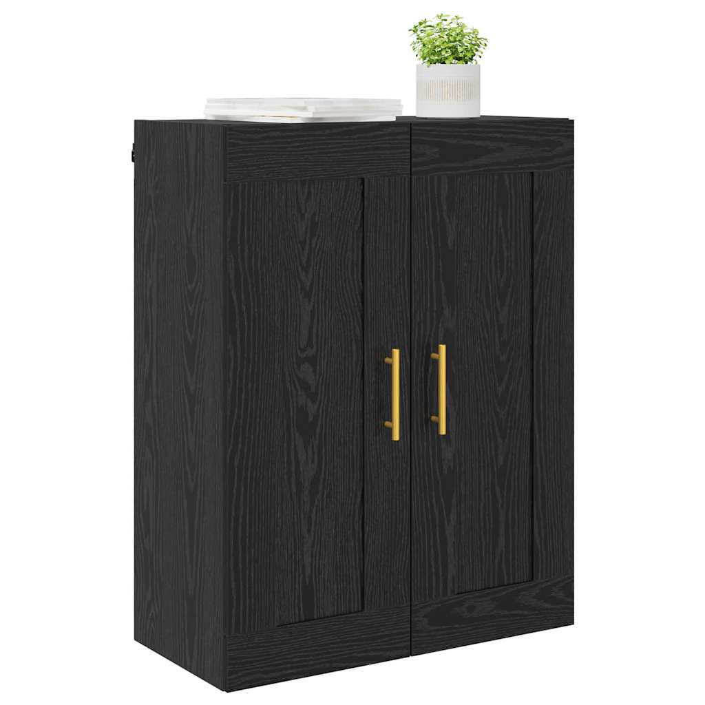 Veggskap Svart Eik 69,5 x 34 x 90 cm Konstruert tre