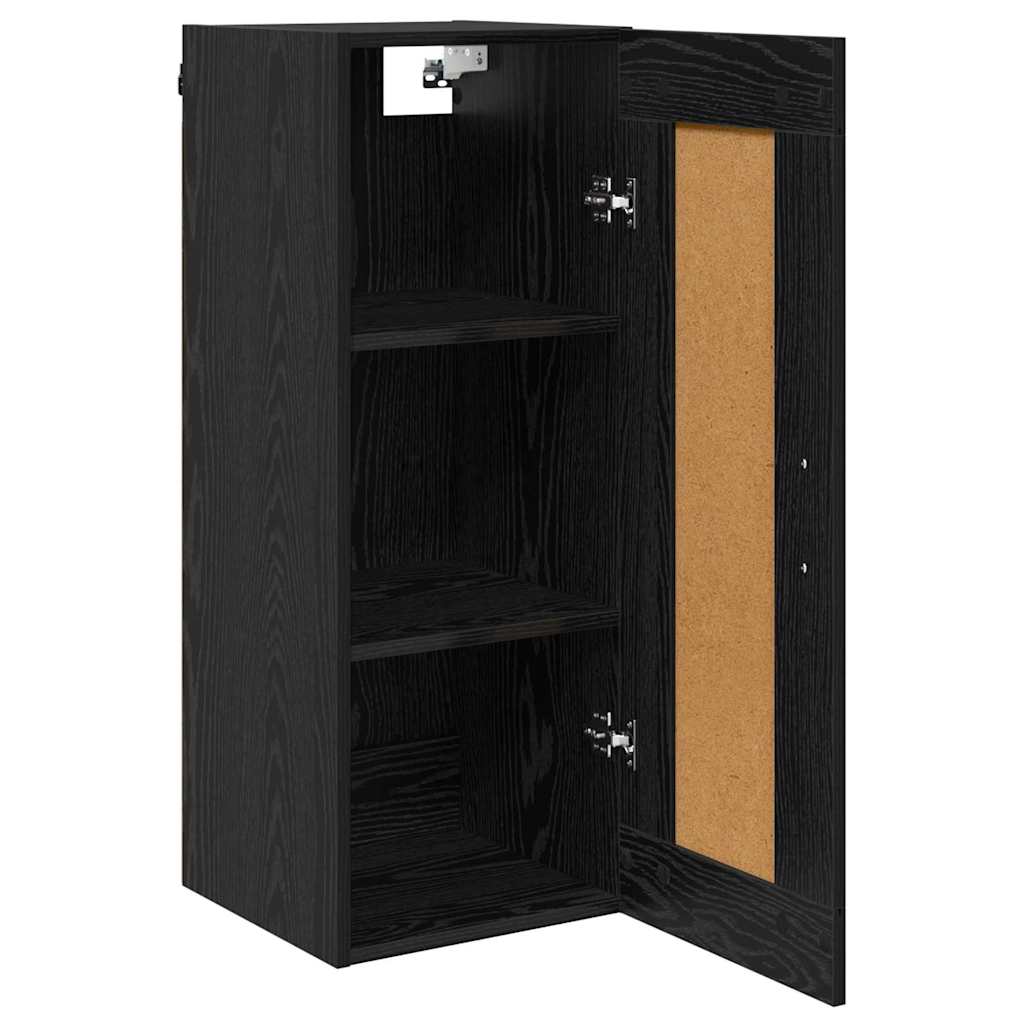 Veggskap Svart Eik 34,5 x 34 x 90 cm Konstruert tre