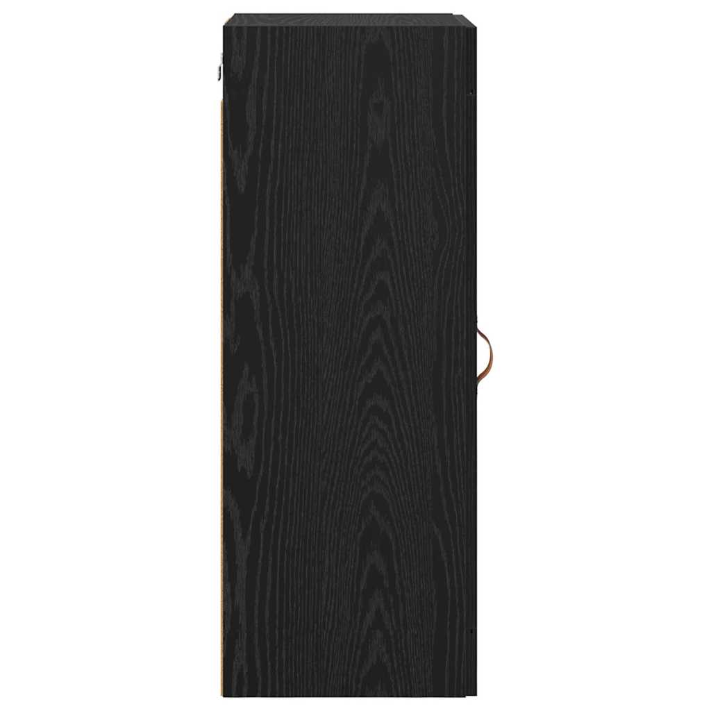 Veggskap Svart Eik 34,5 x 34 x 90 cm Konstruert tre
